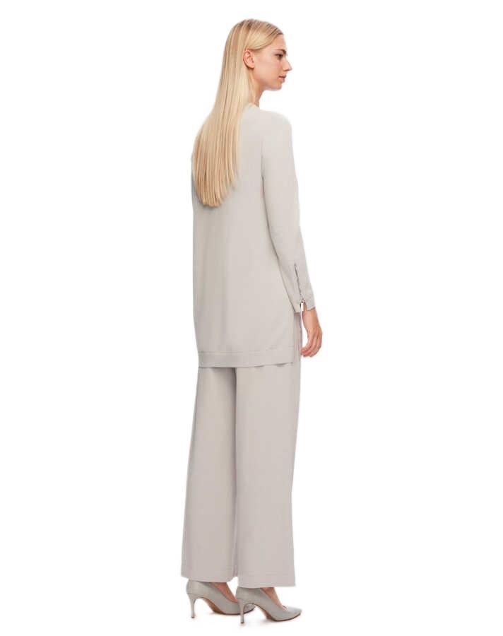 Miss Dalida Gri Basic Triko Tunik 