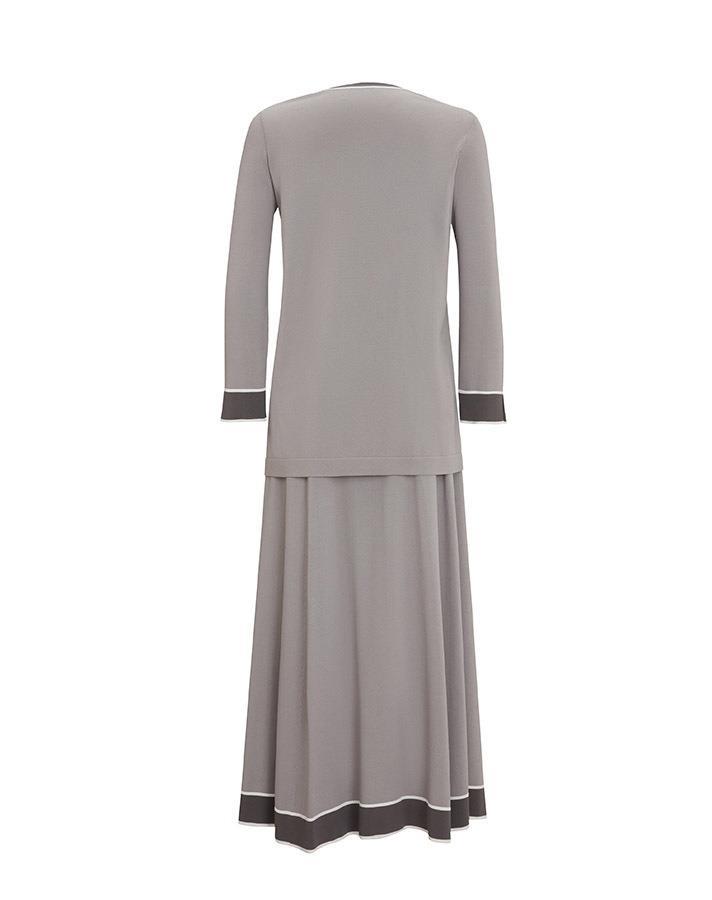 Miss Dalida Gri Yakası ve Bileği Renkli Tunik T25Y-6028