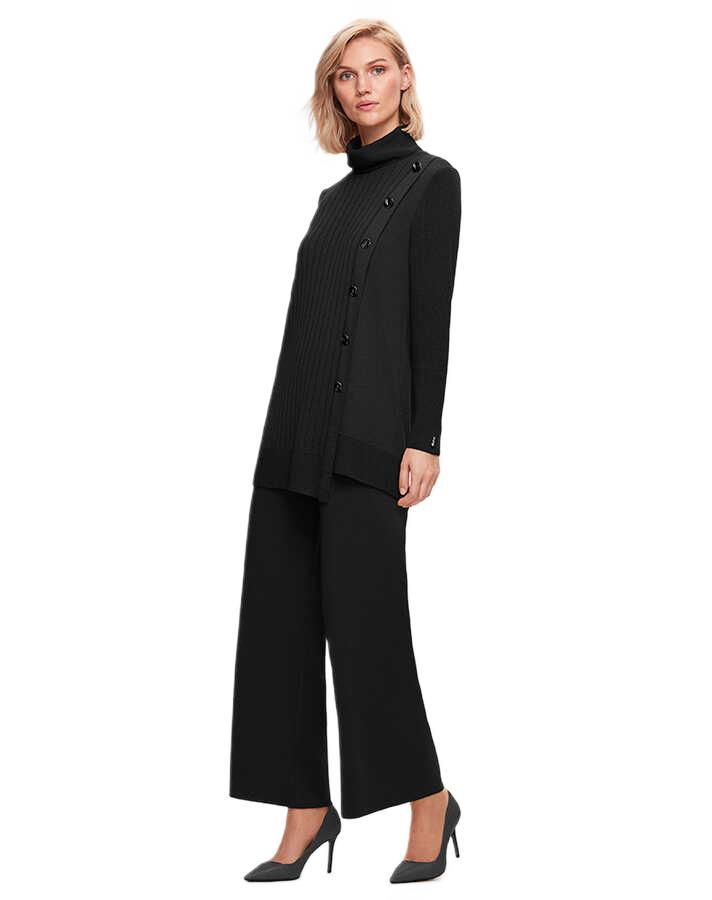 Miss Dalida Kalın Fitilli Dik Yaka Triko Tunik T25K-6014