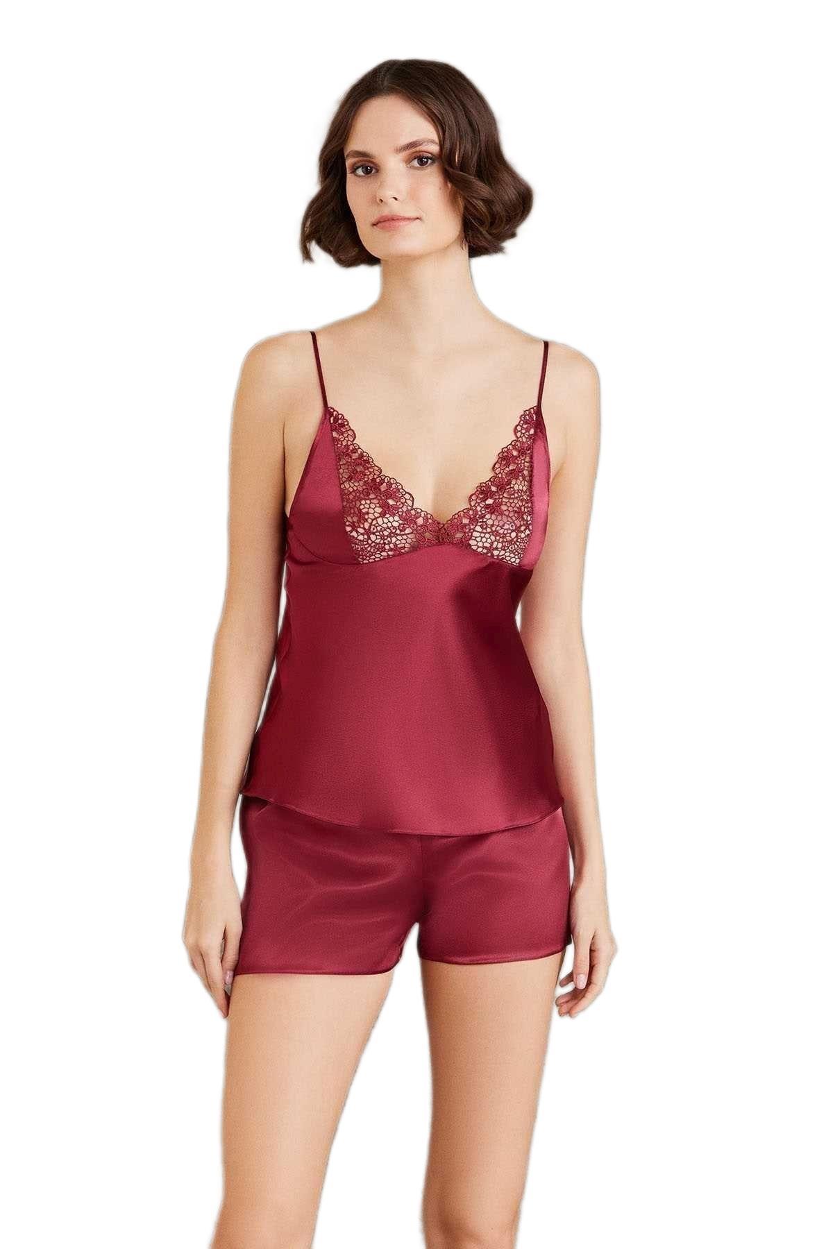 Pierre Cardin Kadın Bordo Altılı Saten Çeyiz Seti 6005
