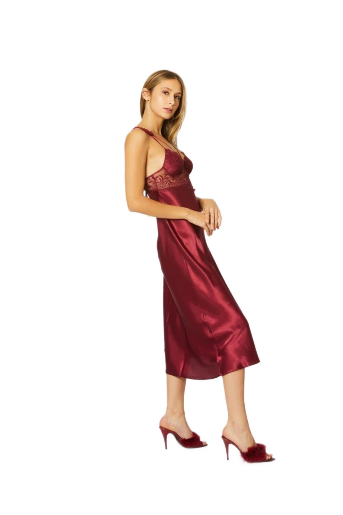 Pierre Cardin Kadın Bordo Altılı Saten Çeyiz Seti 6025