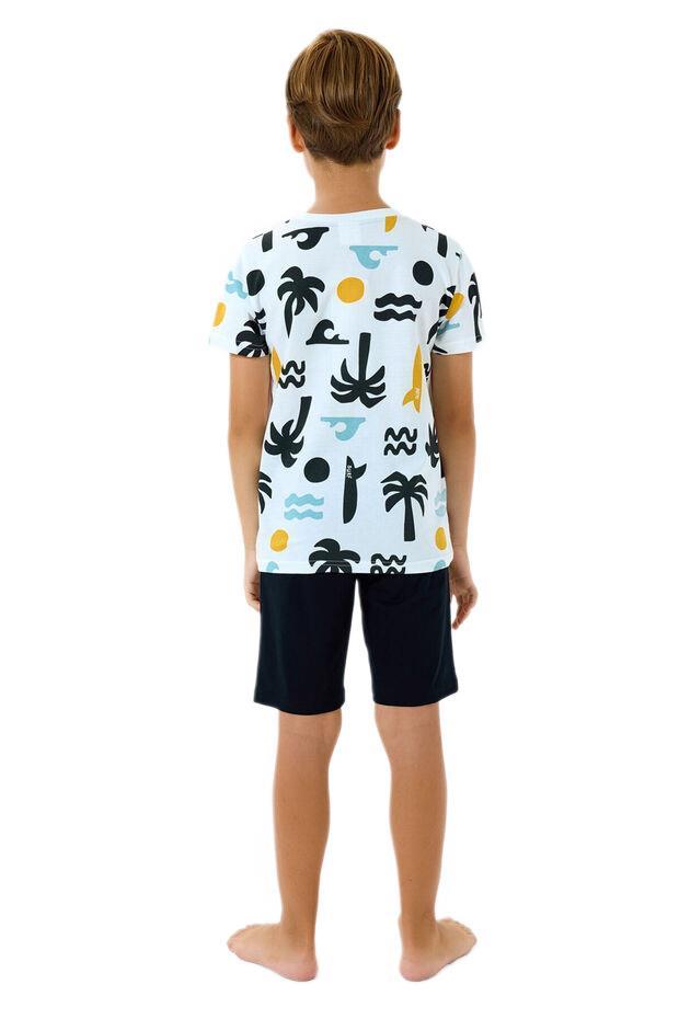 Rolypoly Erkek Çocuk Beyaz Şortlu Pijama Takım 3754-2 