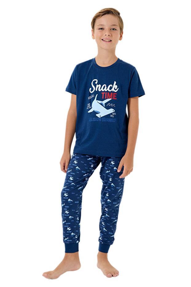 Rolypoly Erkek Çocuk İndigo Pijama Takımı 3743-2 