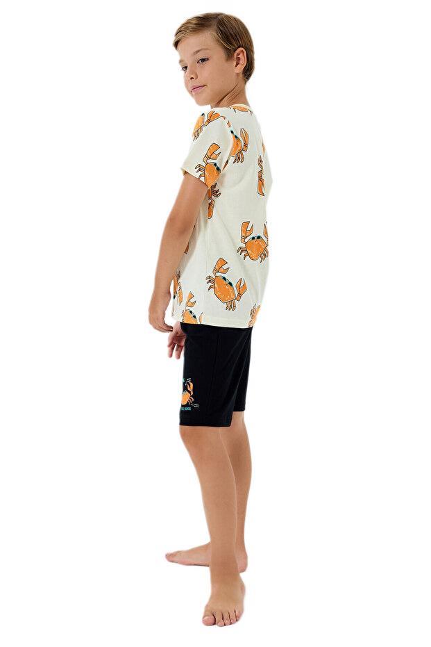 Rolypoly Erkek Çocuk Sarı Şortlu Pijama Takım 3748-2 
