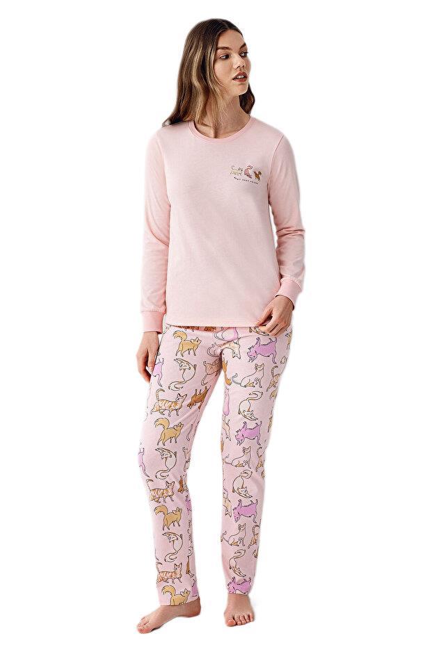 Rolypoly Kadın Pembe Pijama Takımı 3710-S 