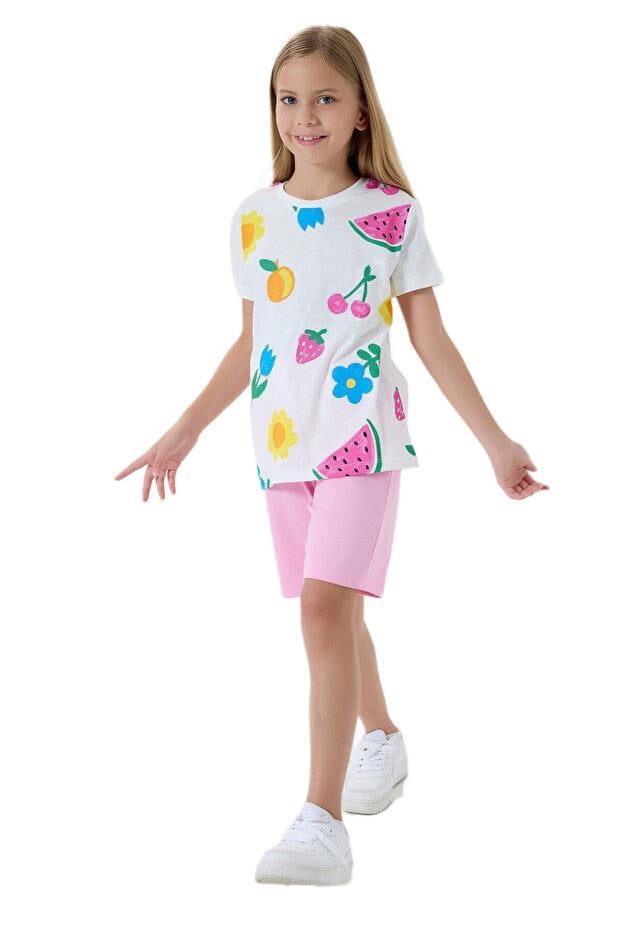 Rolypoly Kız Çocuk Beyaz Pijama Takımı 3800-2 