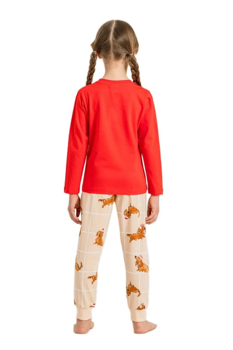 Rolypoly Kız Çocuk Kırmızı Uzun Kol Pijama Takımı 3907-G 
