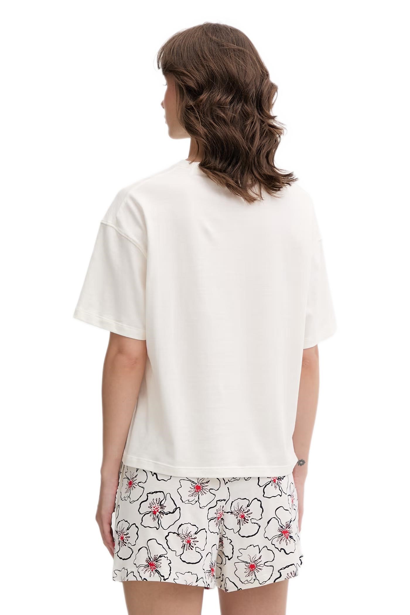 Tommy Hilfiger Kadın Bej Desenli Şortlu Pijama Takımı UW0UW05760