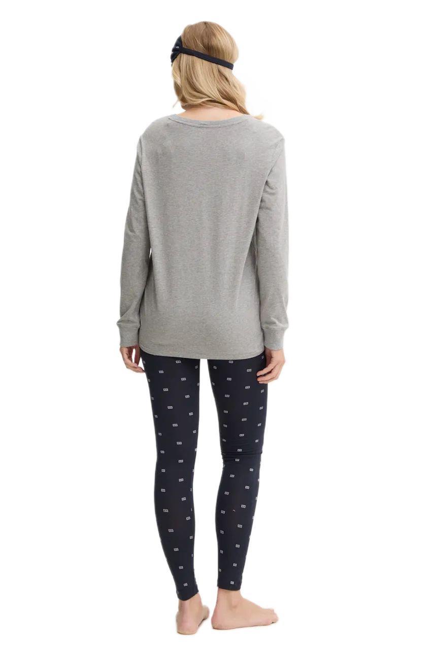 Tommy Hilfiger Kadın Gri Pijama Takımı ( Göz Bandı Hediyeli ) UW0UW05639