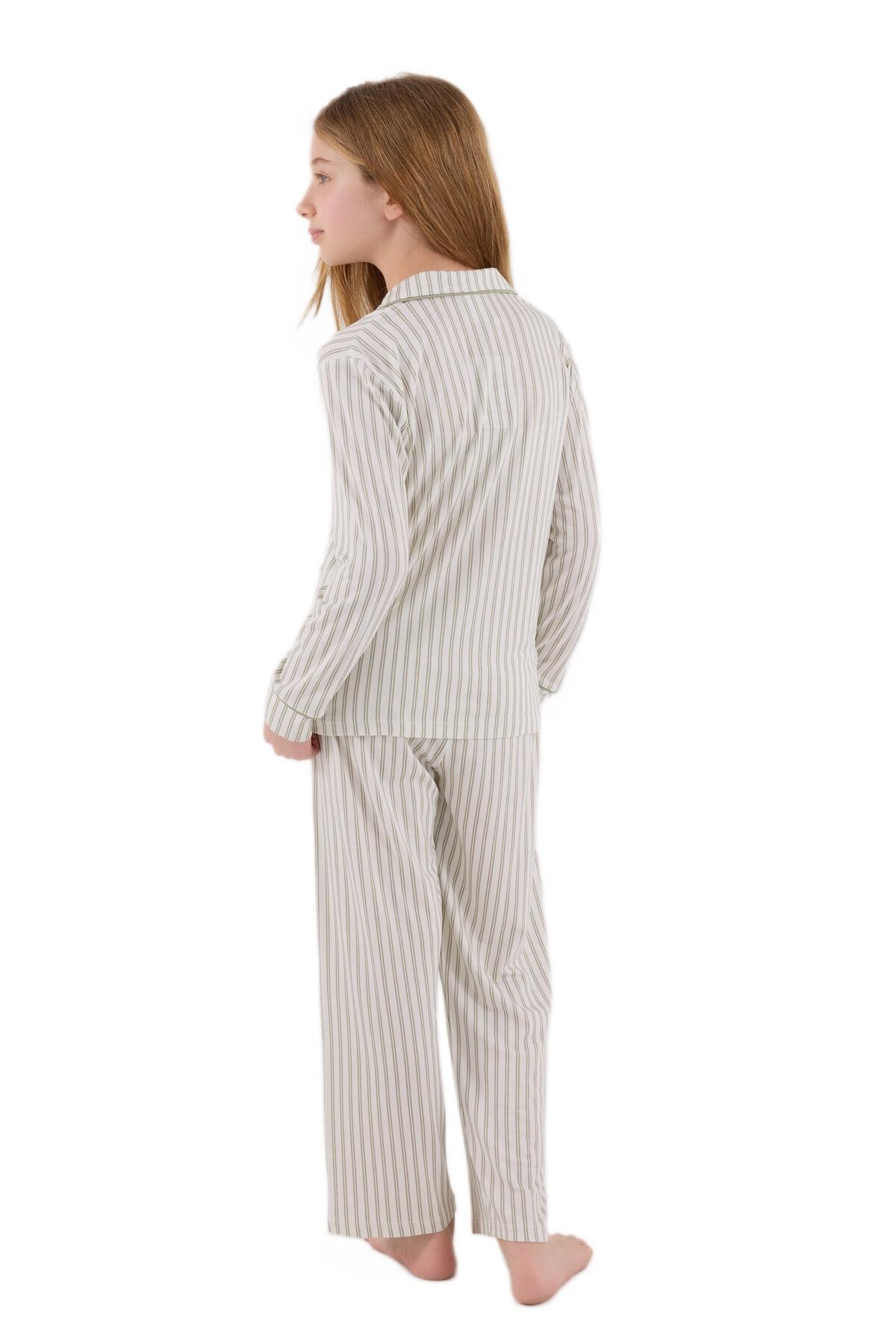 U.S.Polo Assn Kız Çocuk Yeşil Uzun Kollu Pijama Takımı 2326-G 