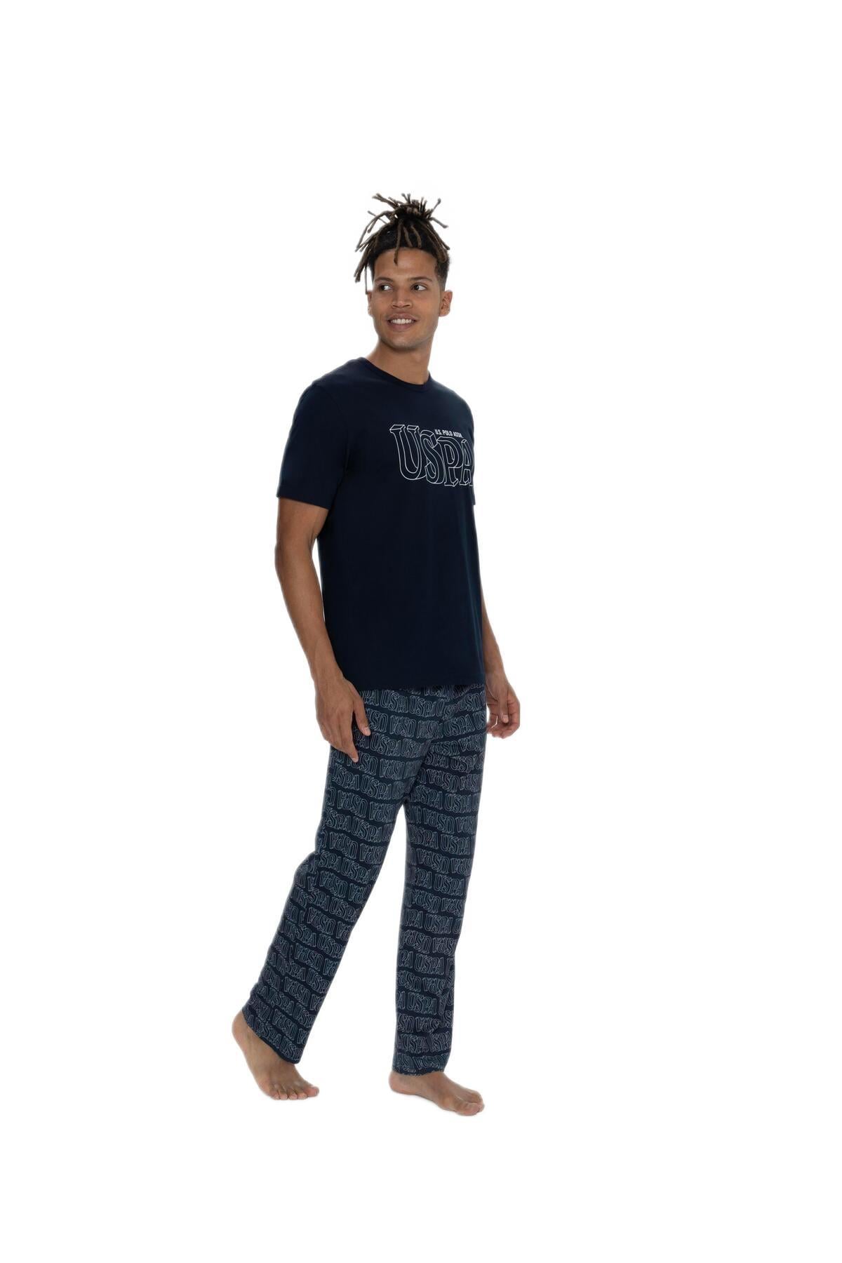 U.S. Polo Assn. Erkek Lacivert 3'lü Pijama Takım 18903 