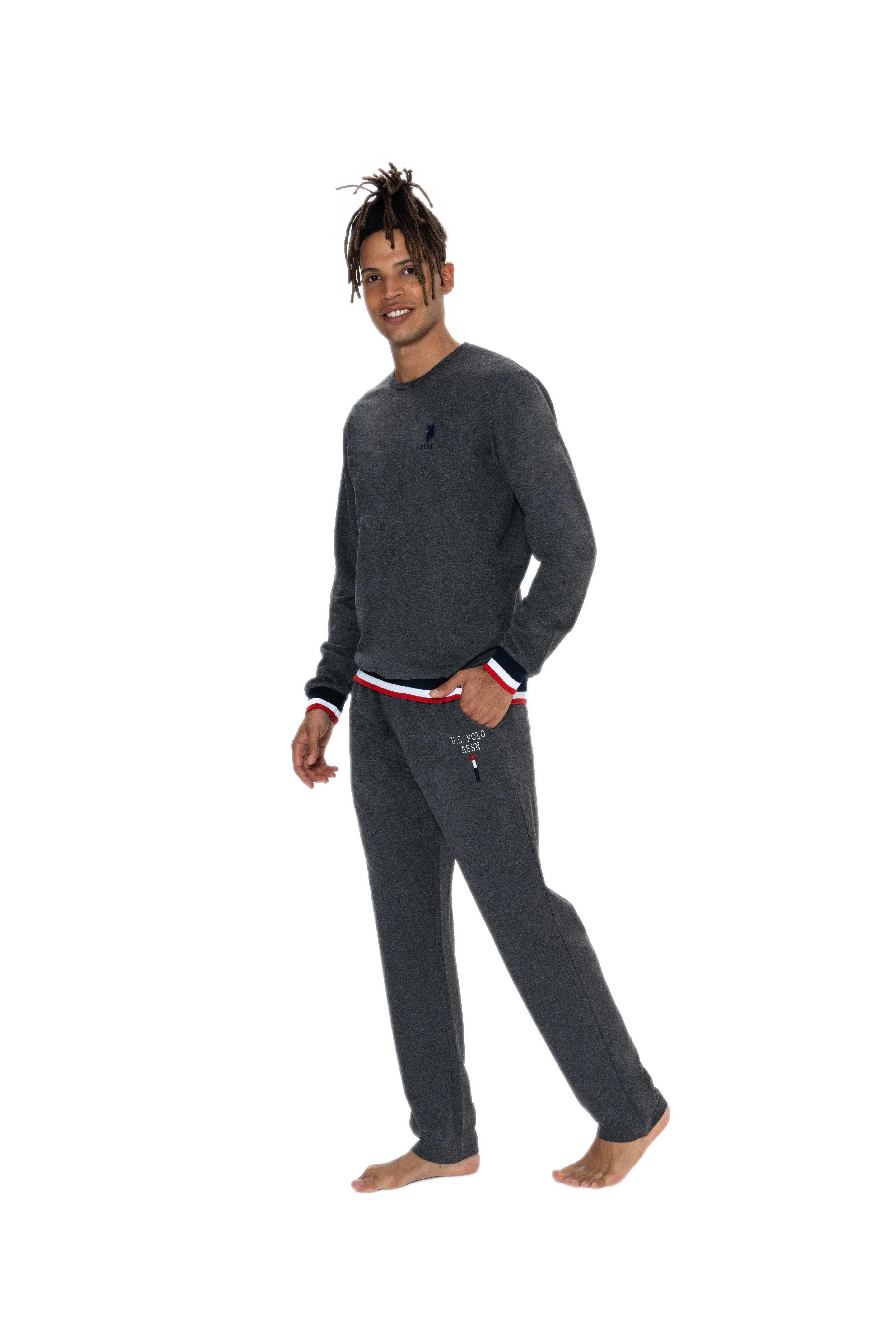 U.S. Polo Assn. Erkek Antrasit Melanj Pijama Takım 18920 