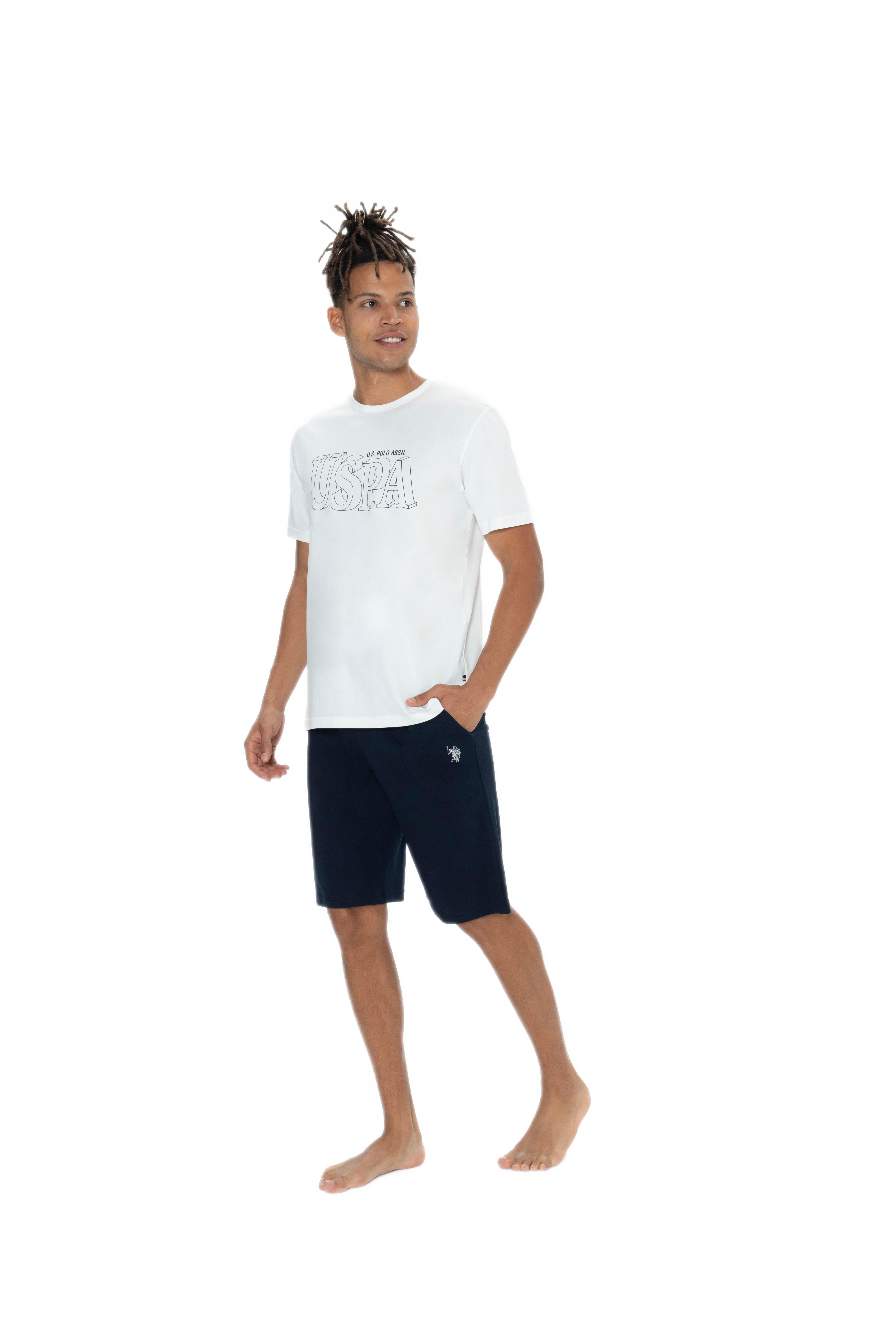 U.S. Polo Assn. Erkek Ekru 3'lü Pijama Takım 18903 