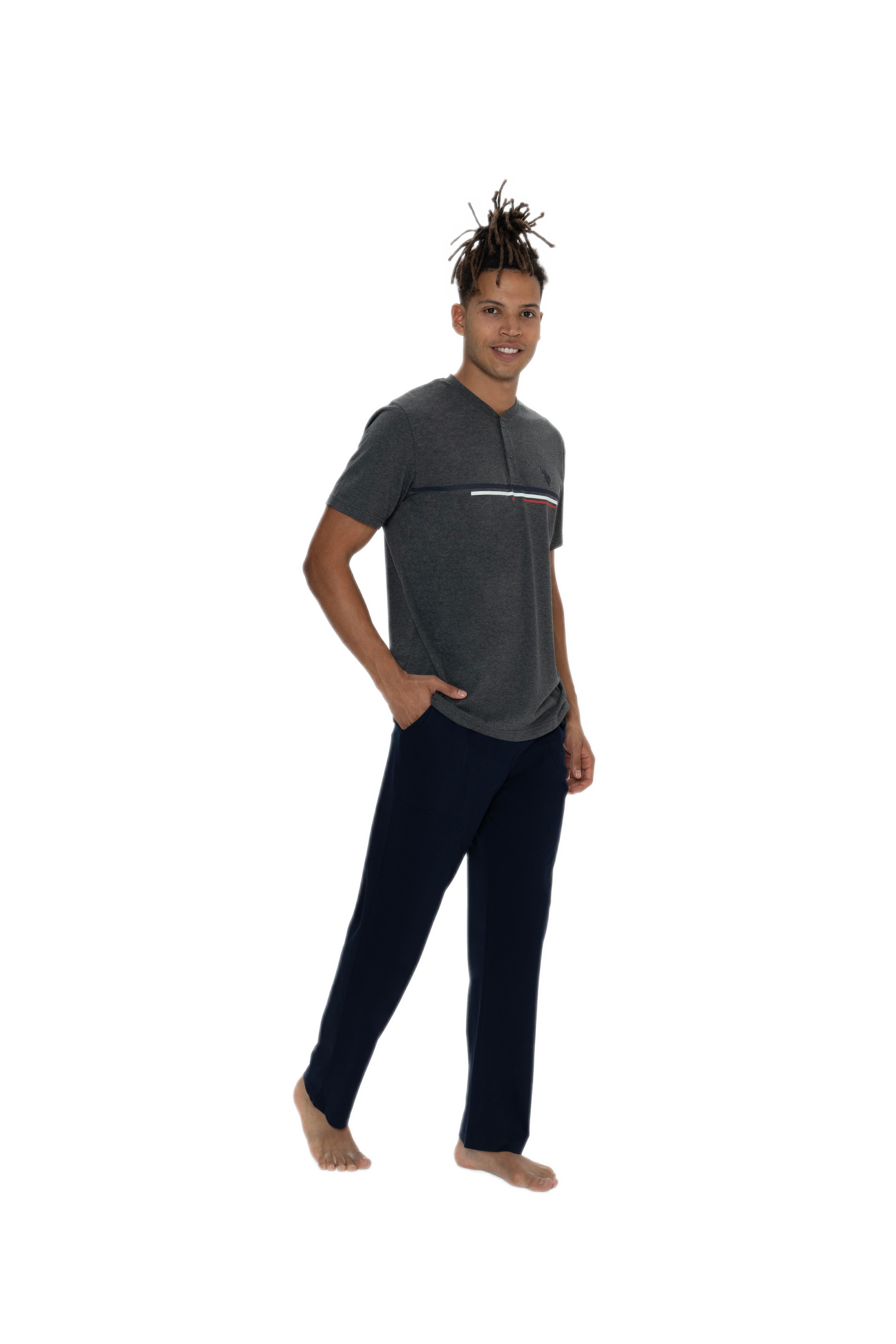 U.S. Polo Assn. Erkek Antrasit Melanj Pijama Takım 18901