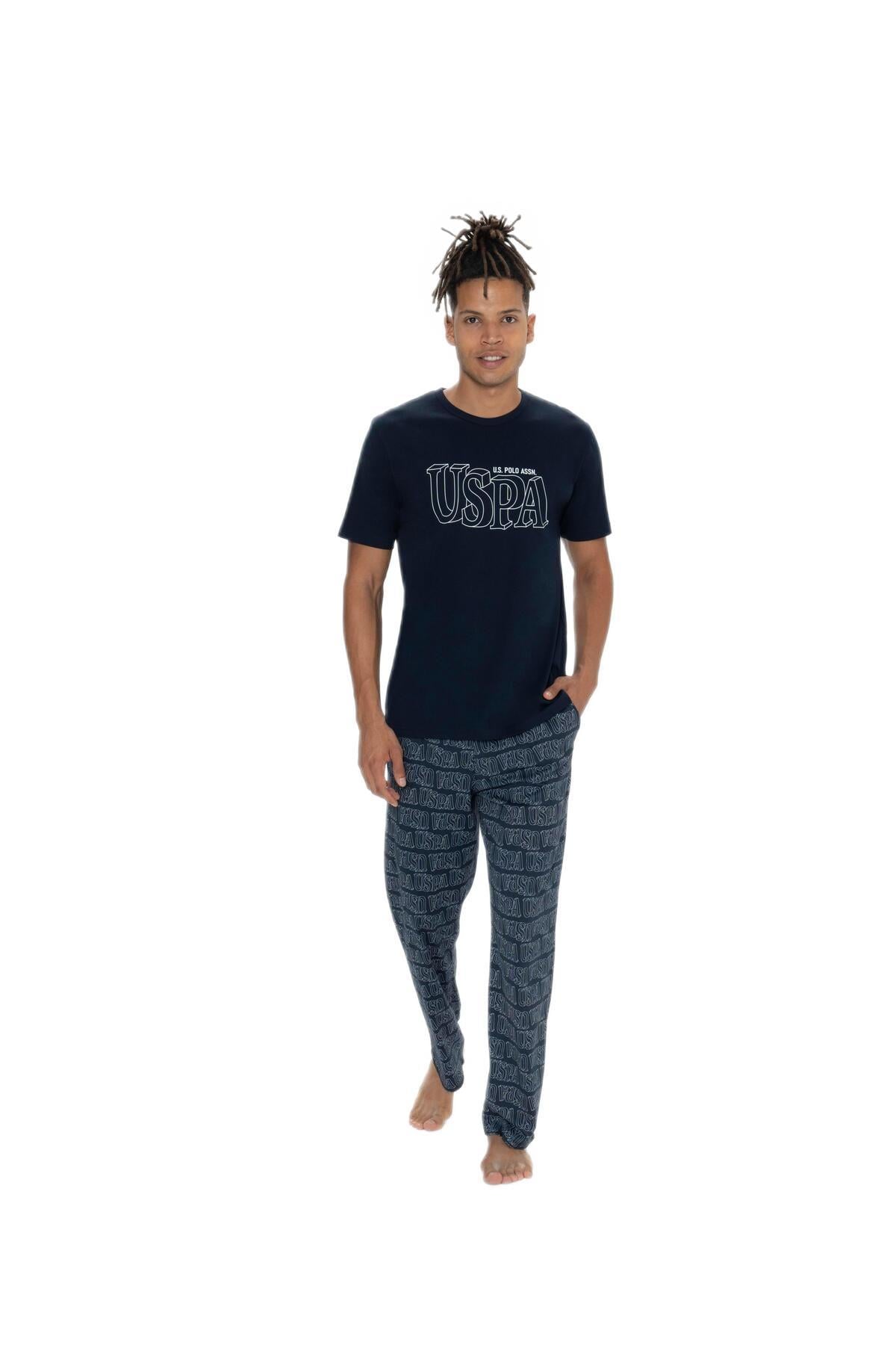U.S. Polo Assn. Erkek Lacivert 3'lü Pijama Takım 18903 