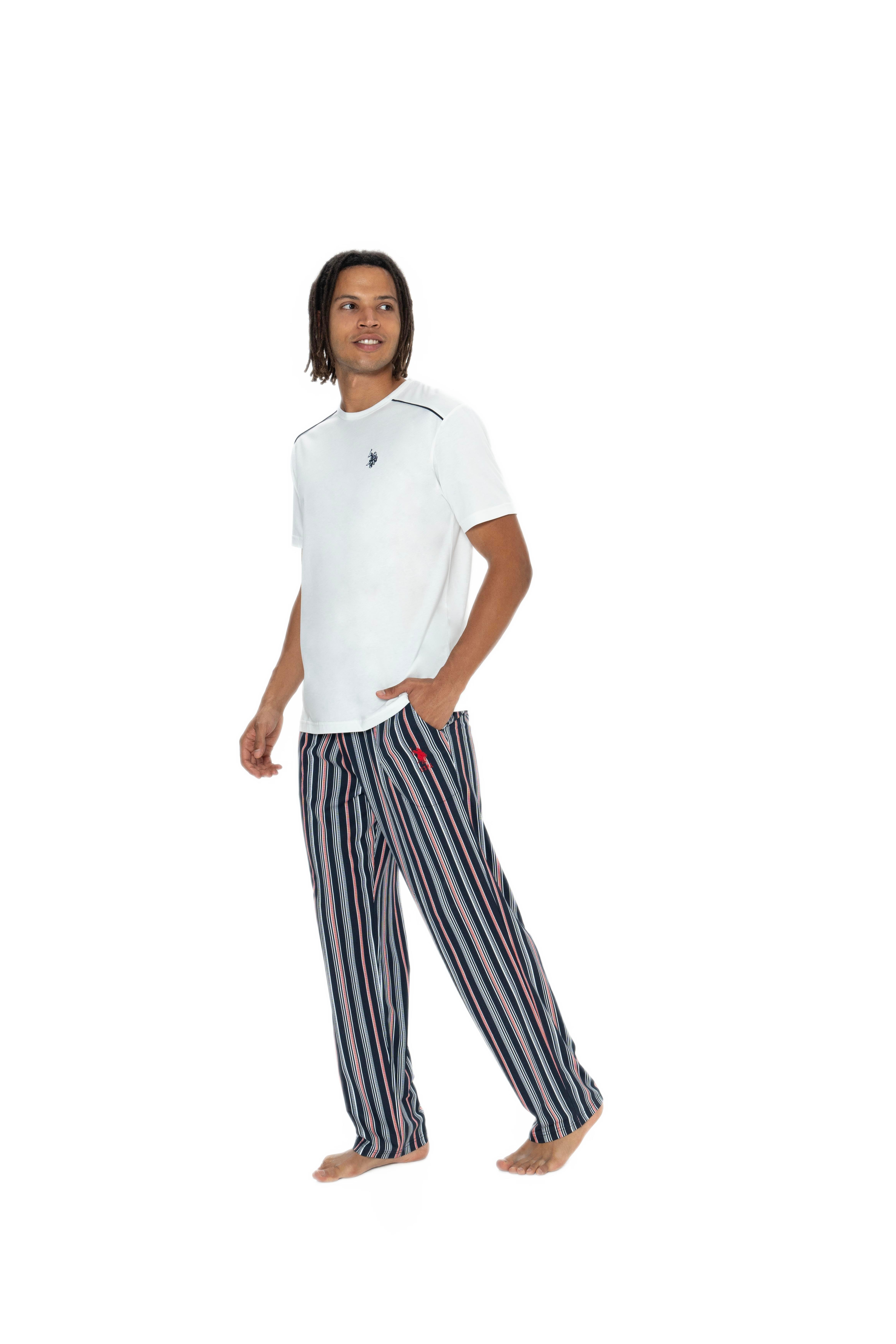 U.S. Polo Assn. Erkek Ekru 3'lü Pijama Takım 18905