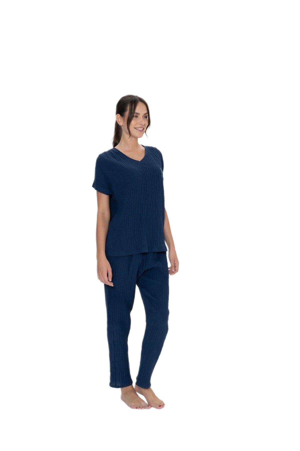 U.S. Polo Assn. Kadın Lacivert Pijama Takım 20015 
