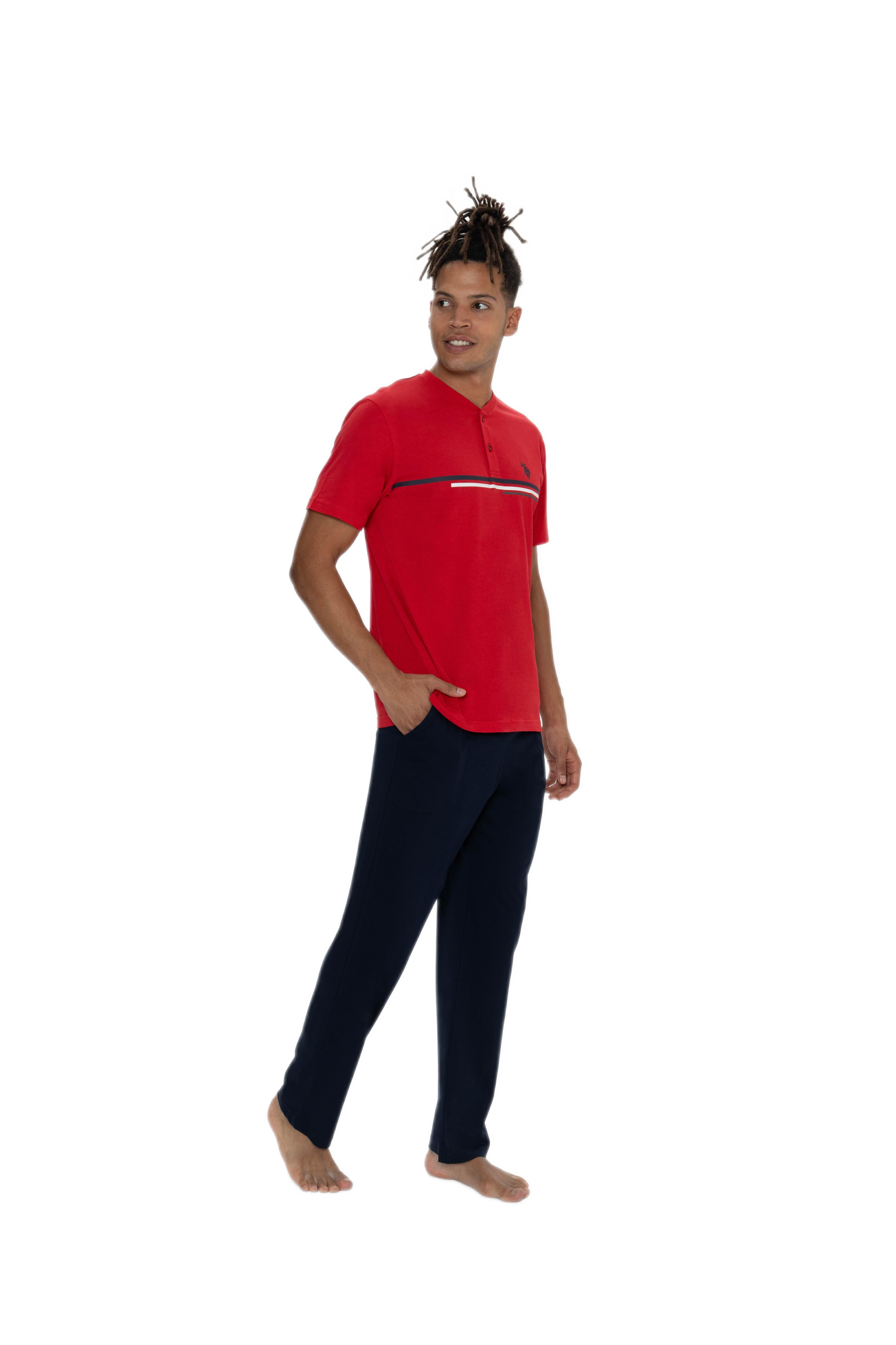 U.S. Polo Assn. Erkek Kırmızı Pijama Takım 18901 