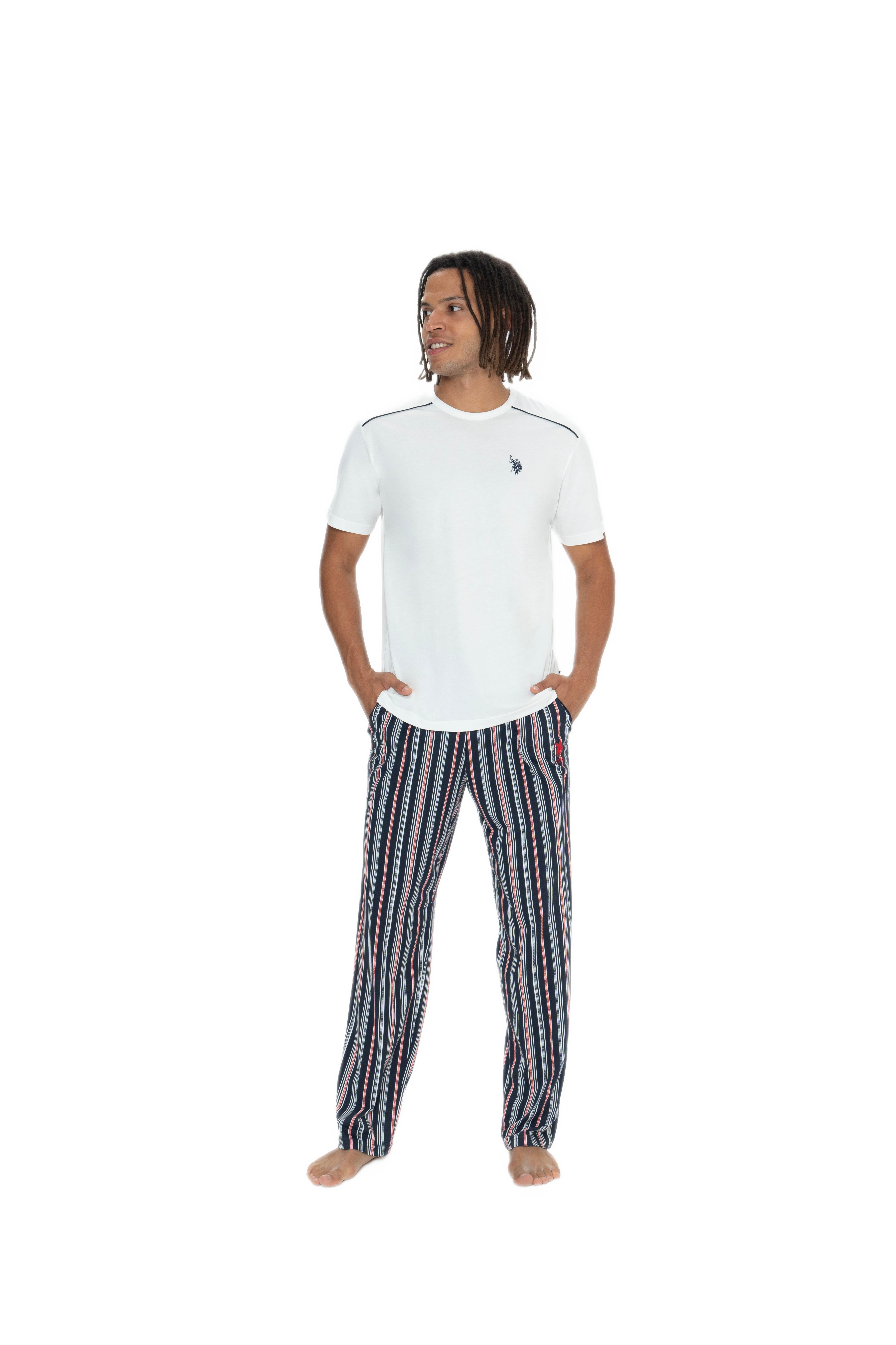 U.S. Polo Assn. Erkek Ekru 3'lü Pijama Takım 18905