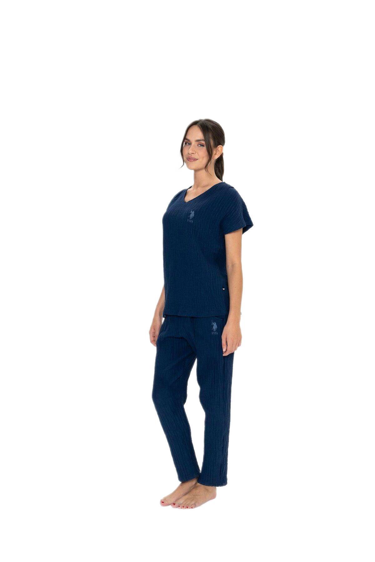 U.S. Polo Assn. Kadın Lacivert Pijama Takım 20015 