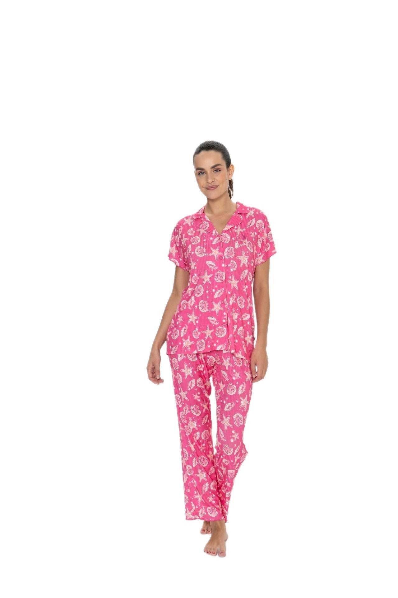 U.S. Polo Assn. Kadın Fuşya Pijama Takım 20084 