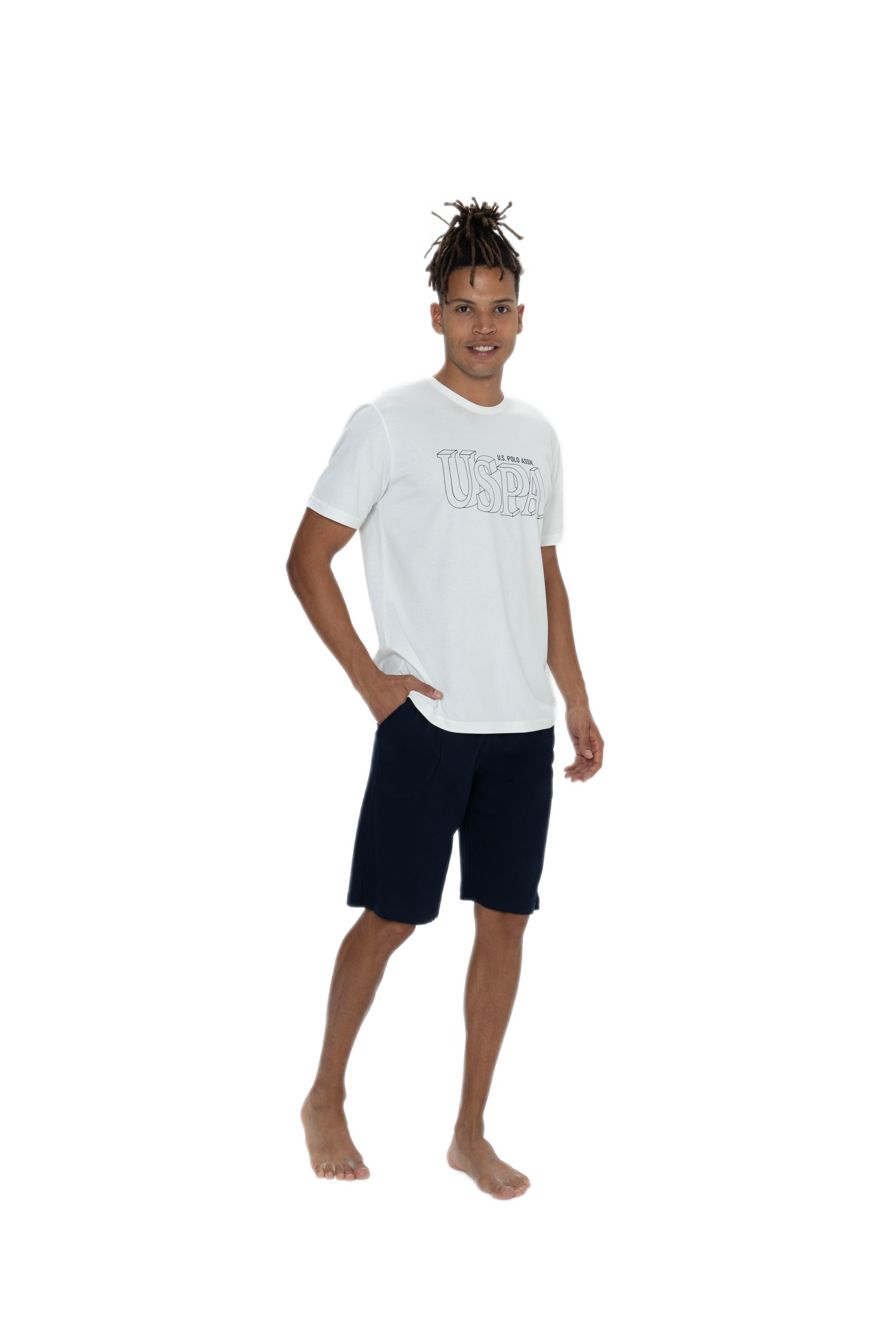 U.S. Polo Assn. Erkek Ekru 3'lü Pijama Takım 18903 