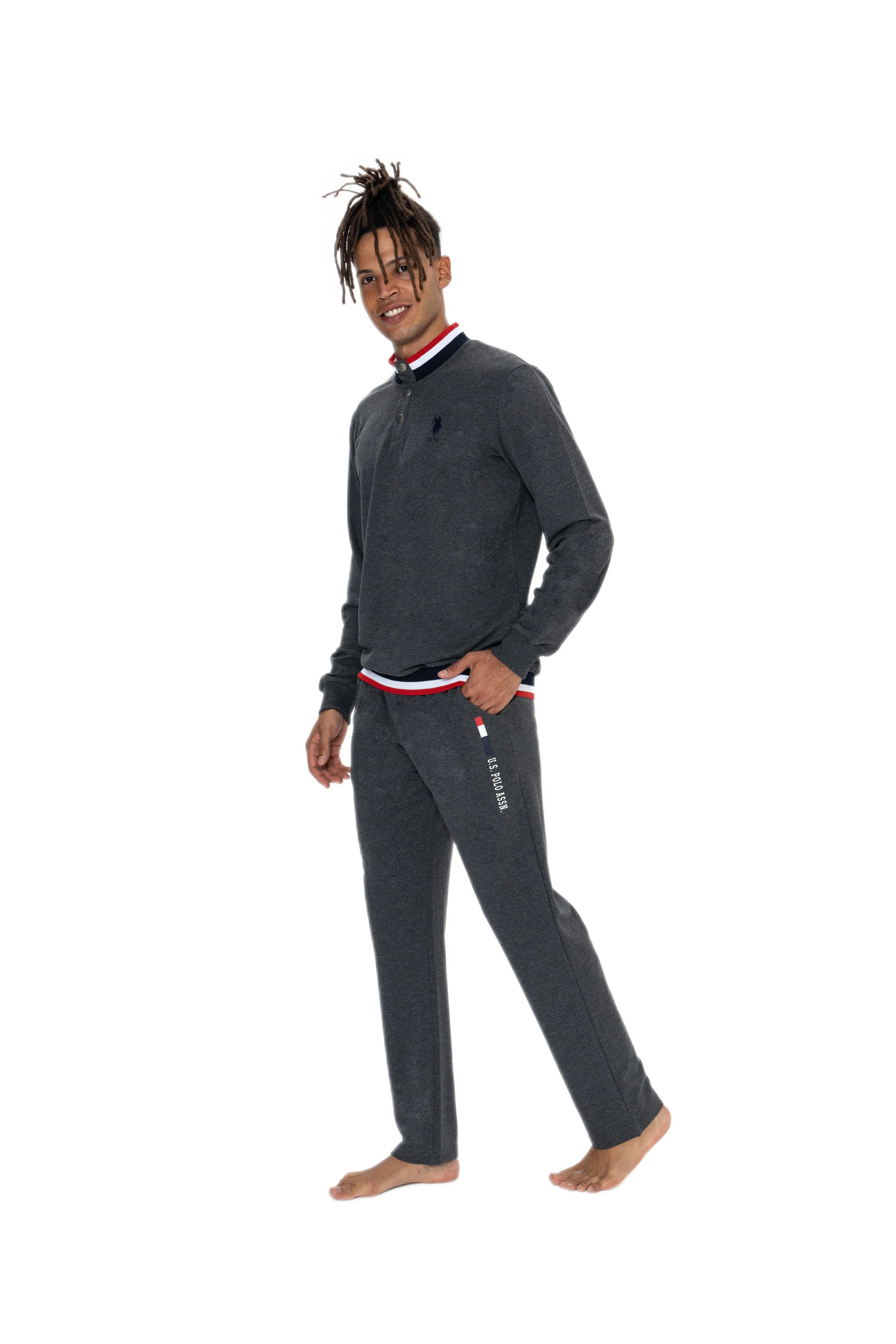 U.S. Polo Assn. Erkek Antrasit Melanj Pijama Takım 18922 