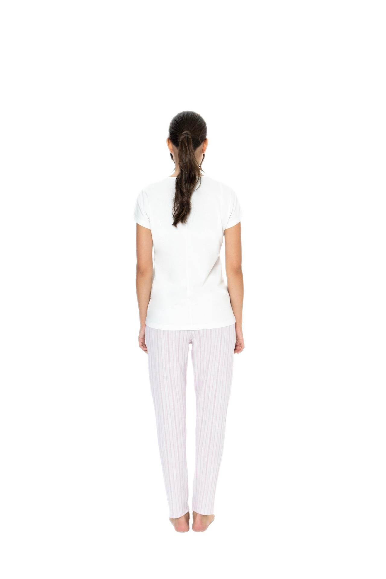 U.S. Polo Assn. Kadın Ekru Pijama Takım 20019 