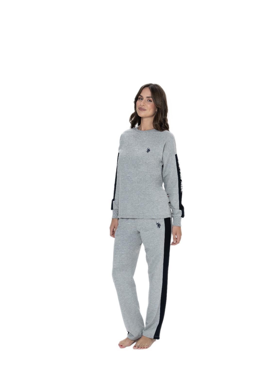 U.S. Polo Assn. Kadın Gri Melanj Pijama Takım 17076 