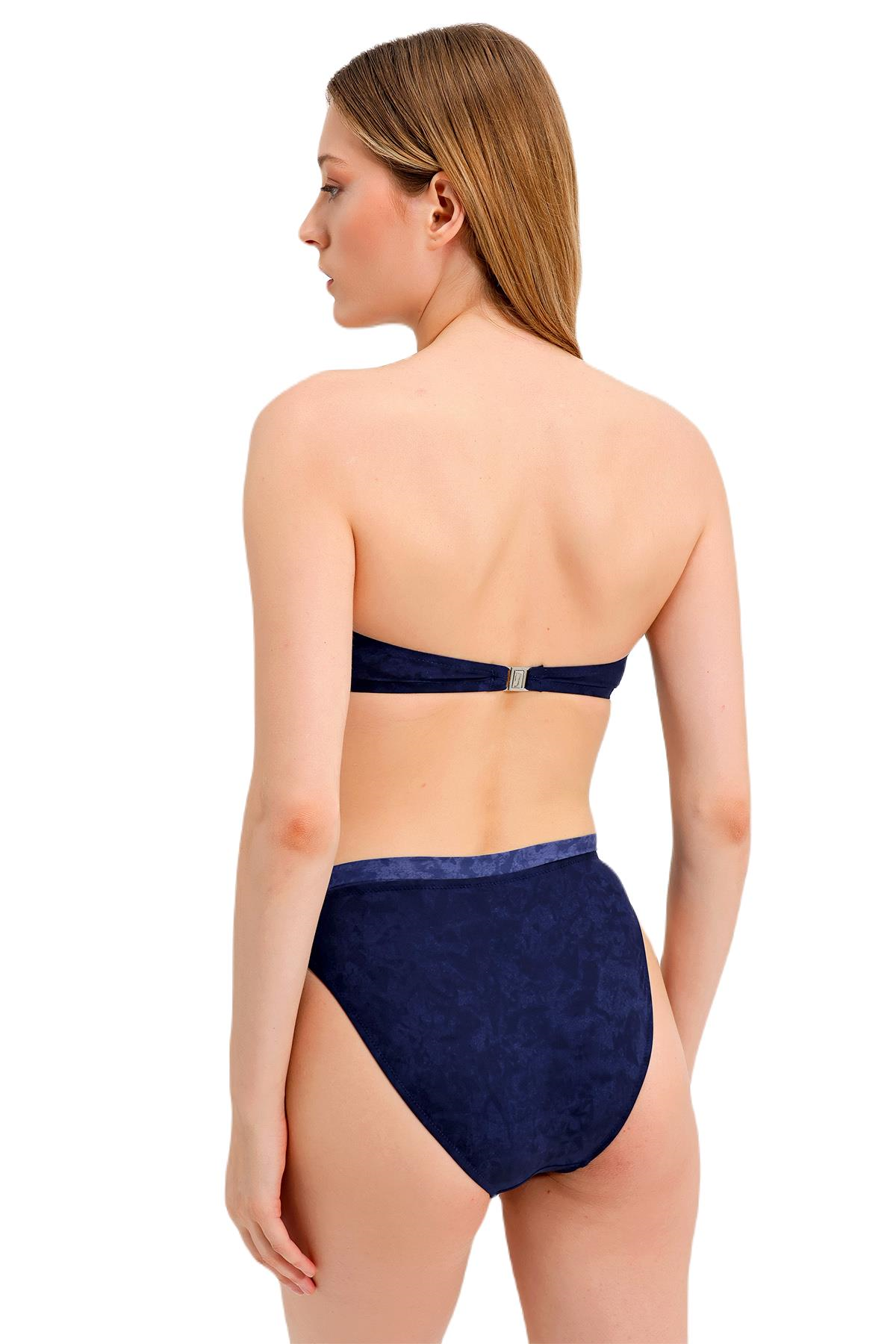 Zeki Straplez Lacivert Bikini Takım