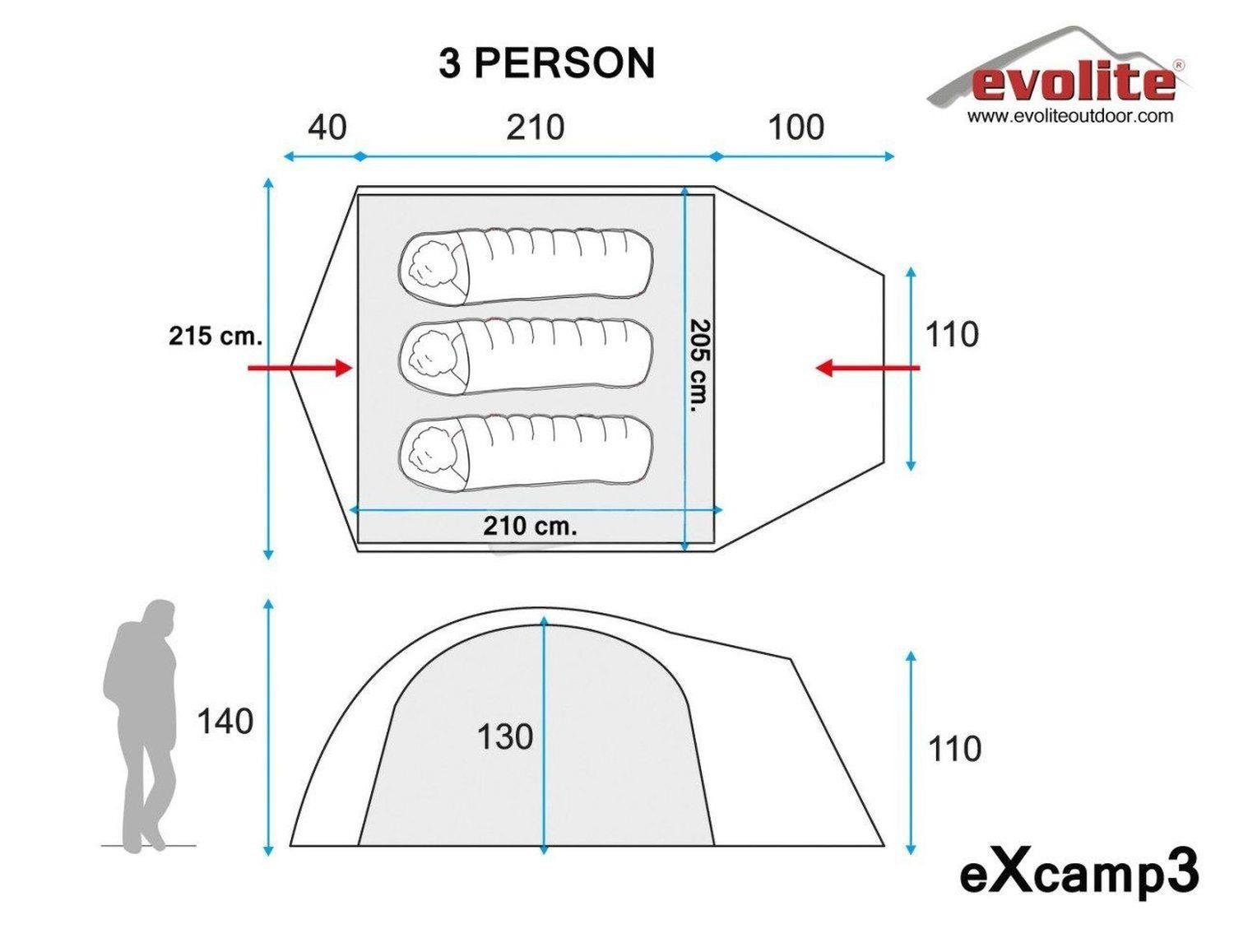 Evolite EXCAMP3 3 KİŞİLİK ÇADIR EVO-9204