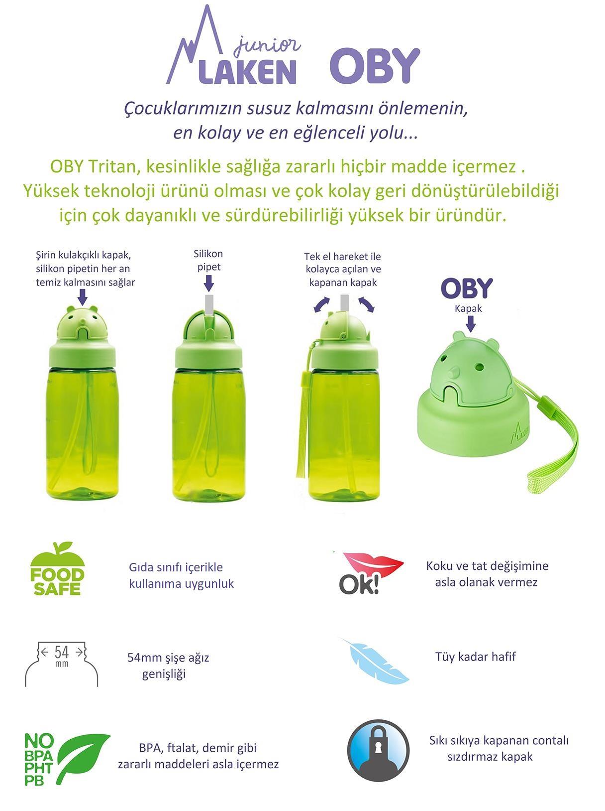 Laken OBY Kapaklı TRITAN Şişe 0,45L- SCOOTER  LKOBYSC