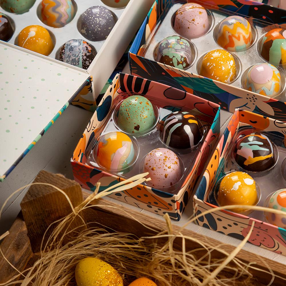 Paskalya (Easter) Bayramına Özel Tasarım 4'lü Bonbon Çikolata Kutusu