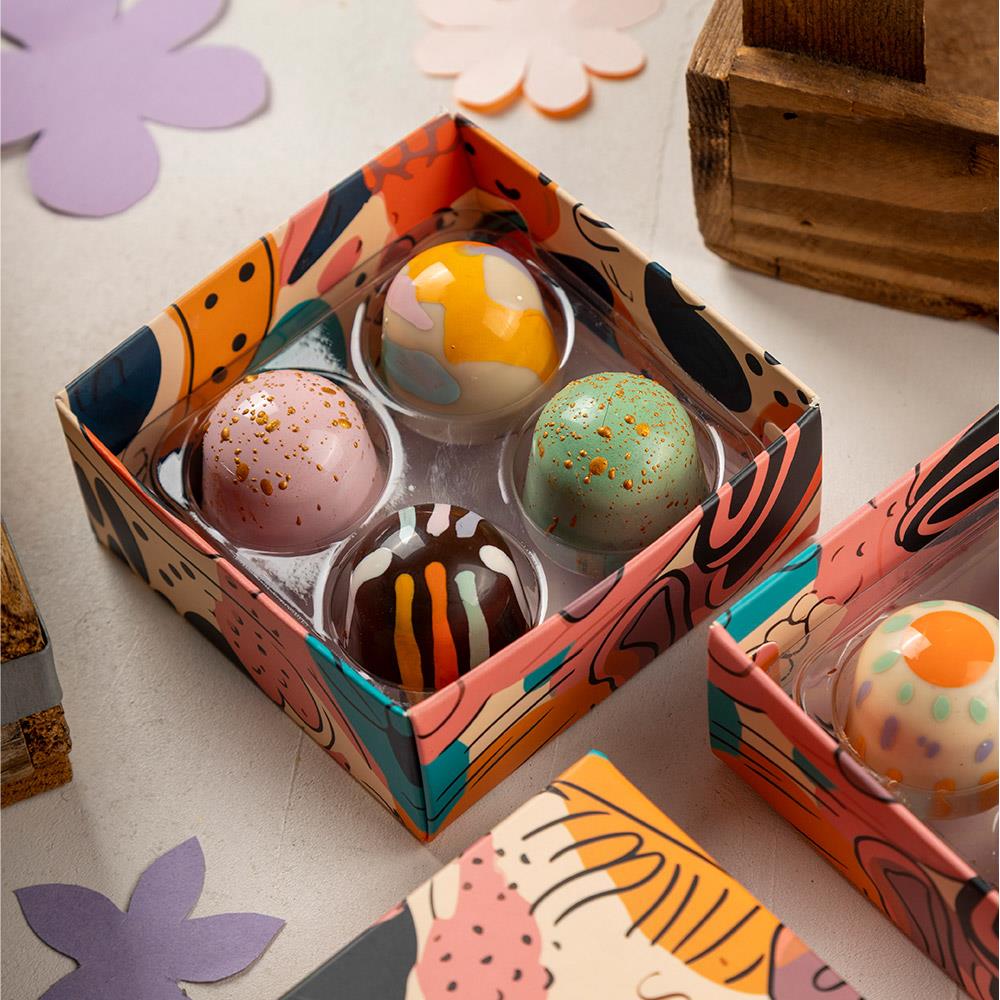 Paskalya (Easter) Bayramına Özel Tasarım 4'lü Bonbon Çikolata Kutusu
