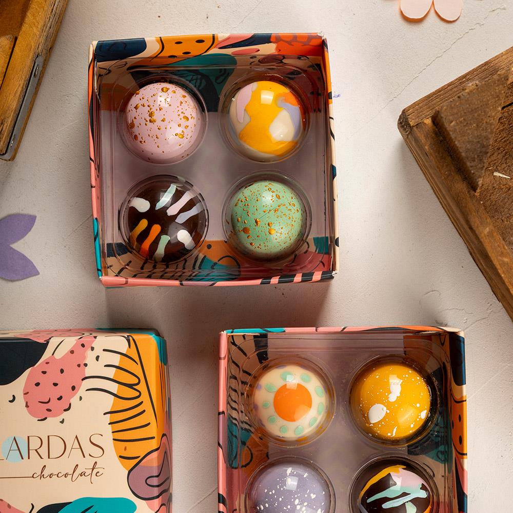 Paskalya (Easter) Bayramına Özel Tasarım 4'lü Bonbon Çikolata Kutusu