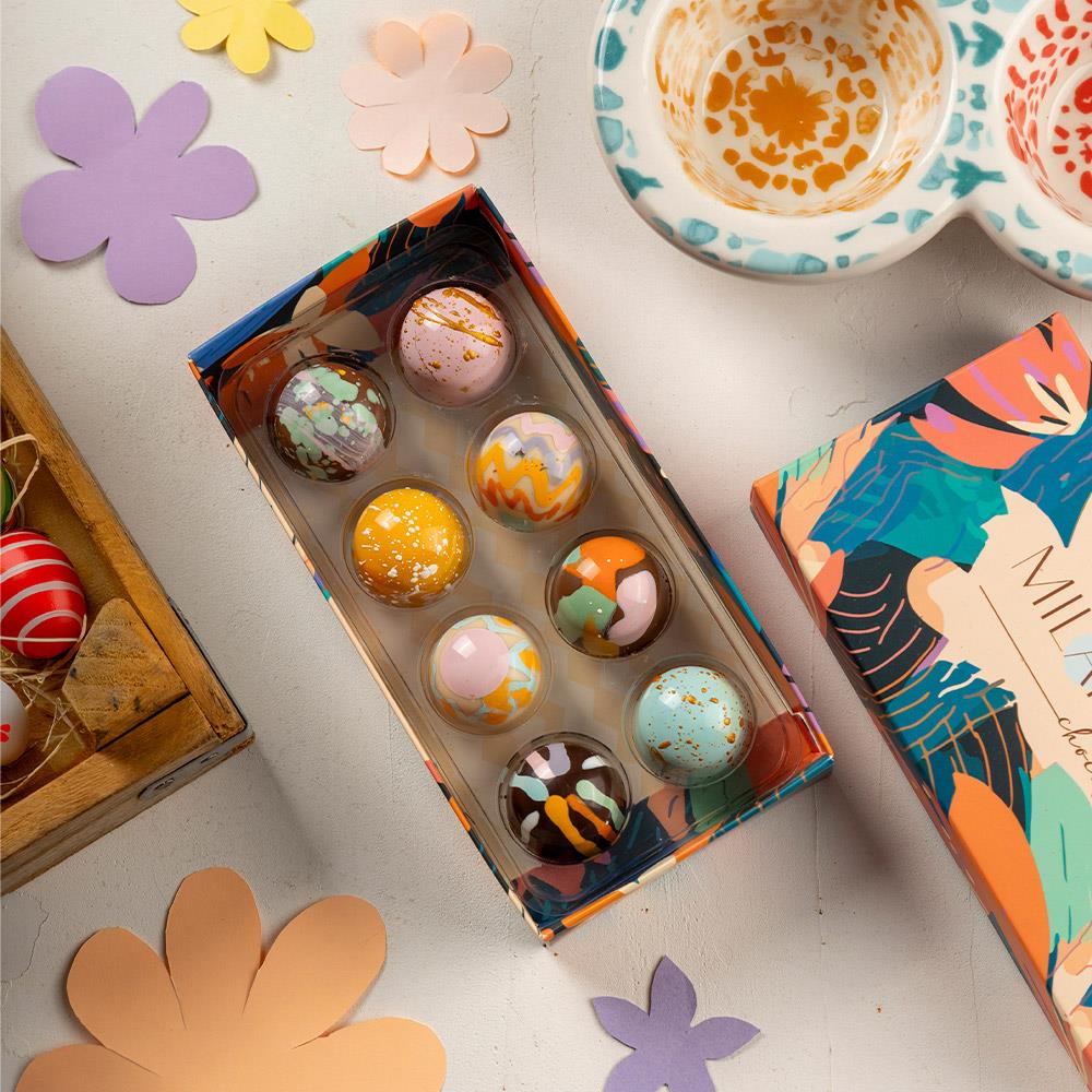 Paskalya (Easter) Bayramına Özel Tasarım 8'li Bonbon Çikolata Kutusu