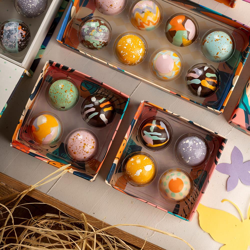 Paskalya (Easter) Bayramına Özel Tasarım 4'lü Bonbon Çikolata Kutusu