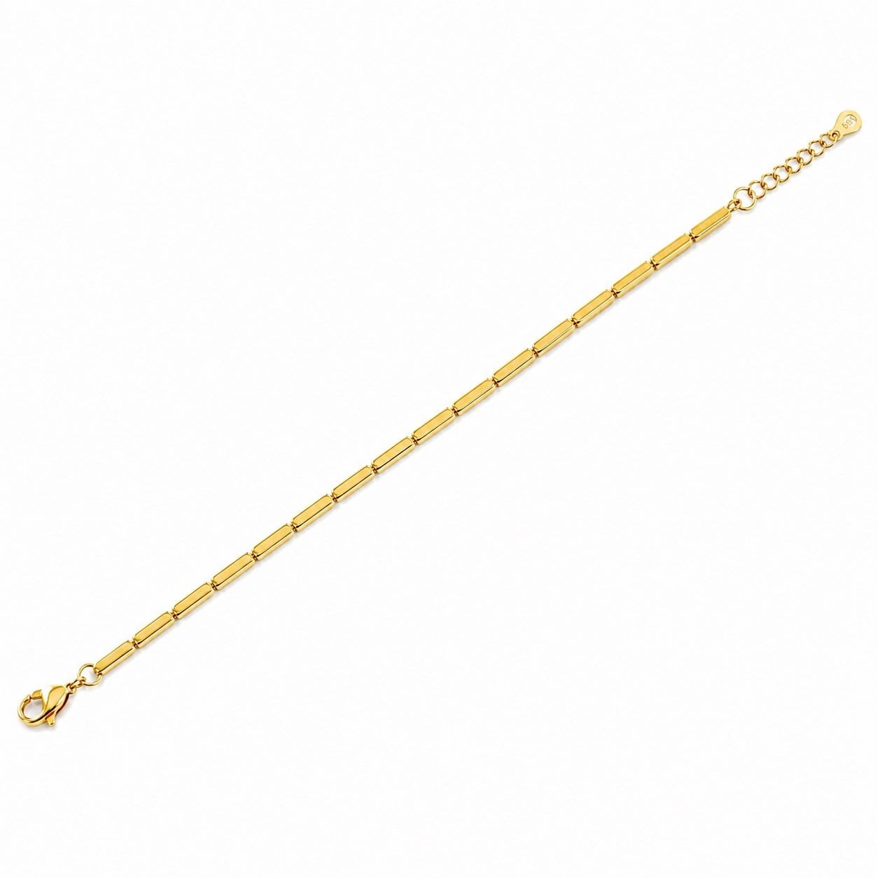 925 Ayar Gümüş 14 K Kaplama Kadın Düz Tasarımlı 16+3 Cm Zincirli Bileklik