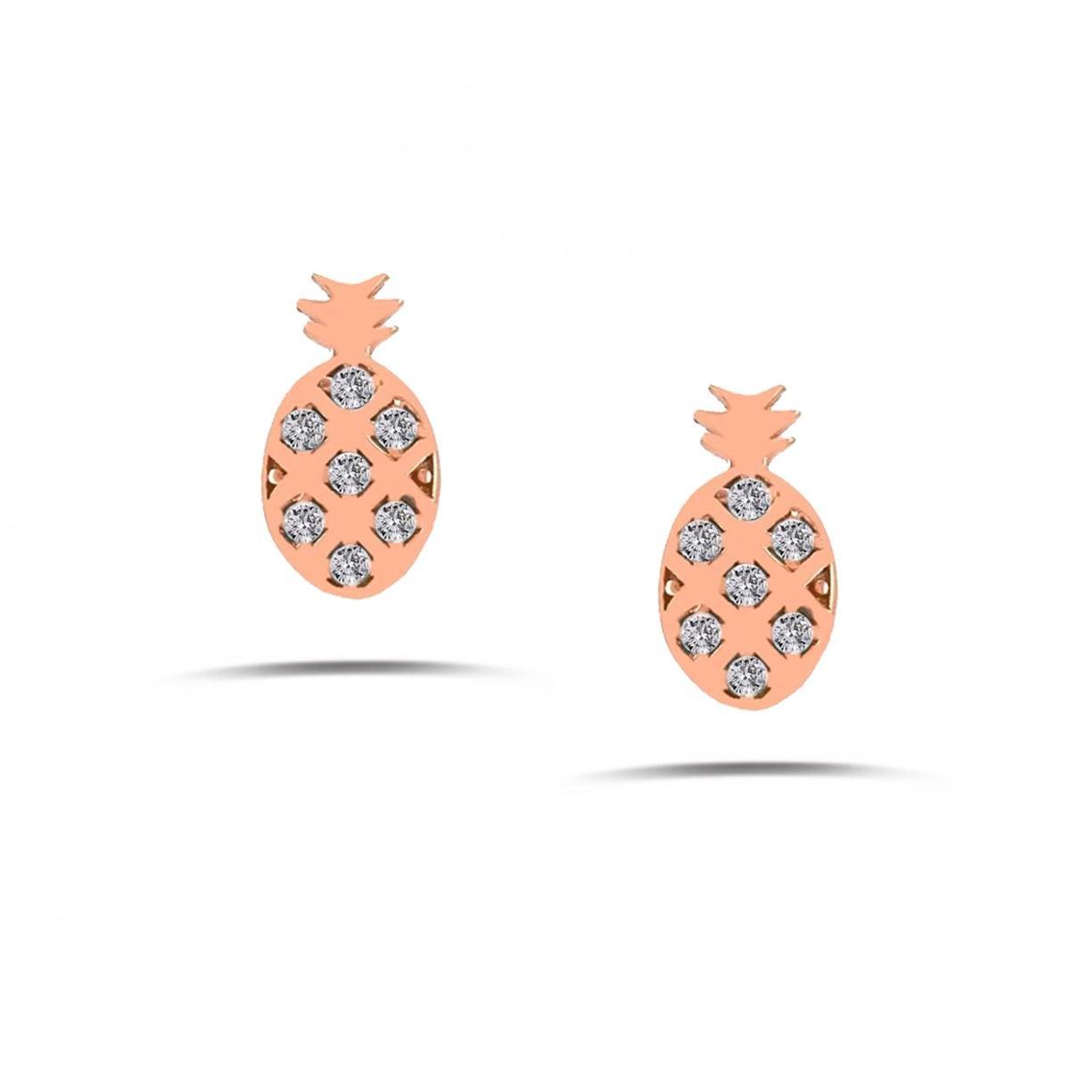 ANANAS  VİDALI KÜPE