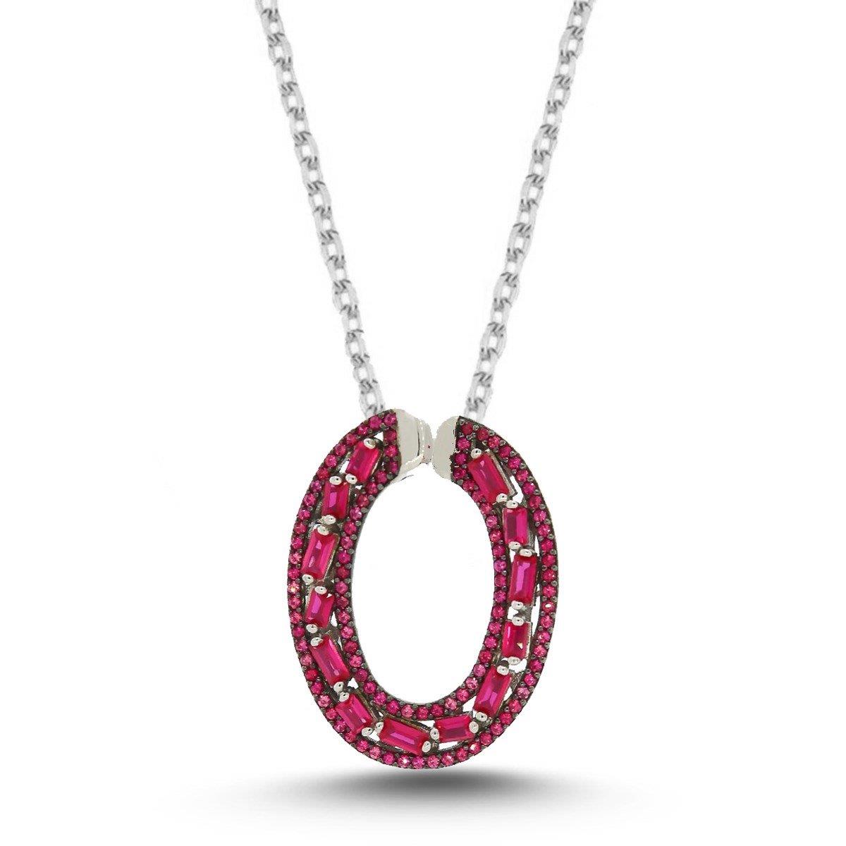 OVAL BAGET TAŞLI KOLYE
