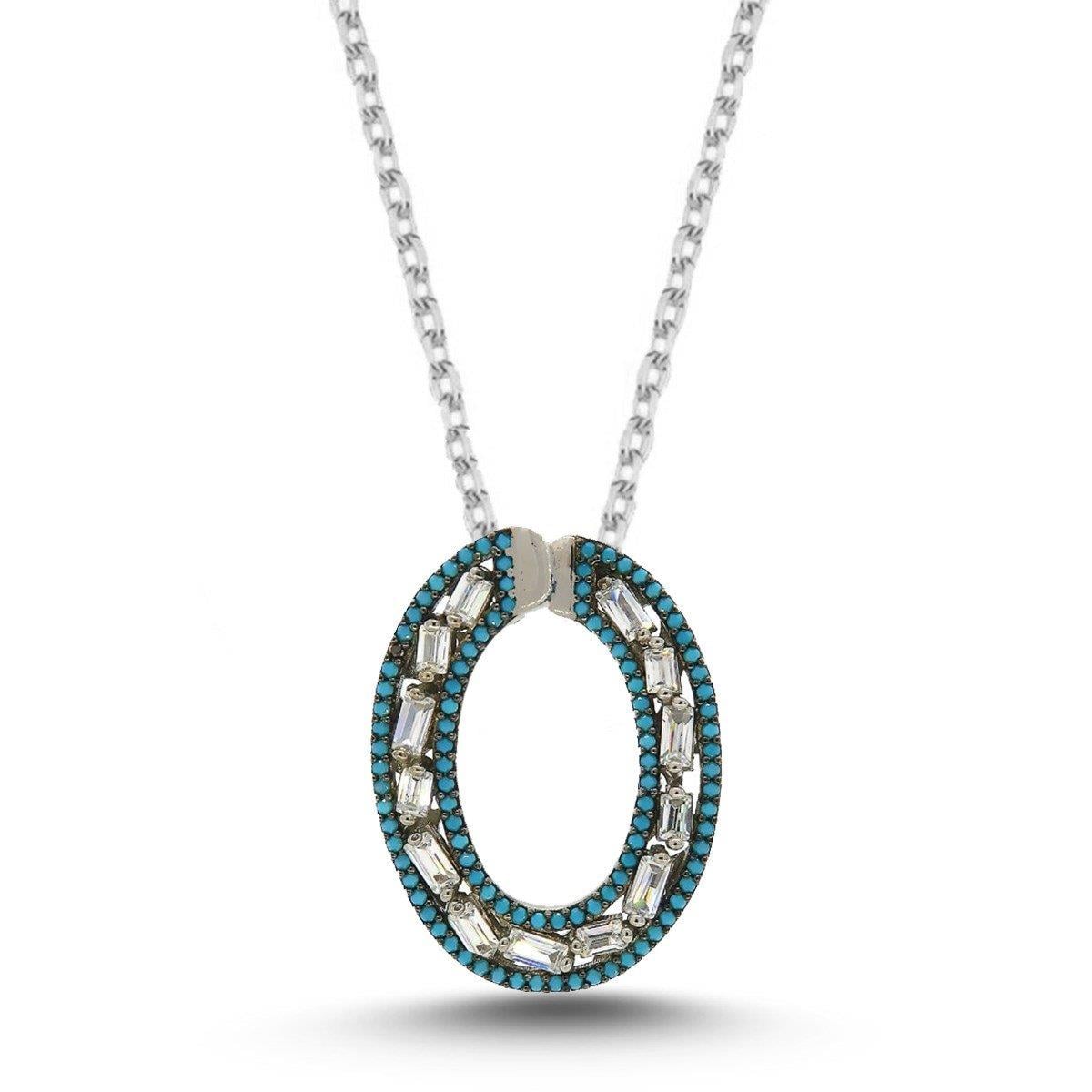 OVAL BAGET TAŞLI KOLYE