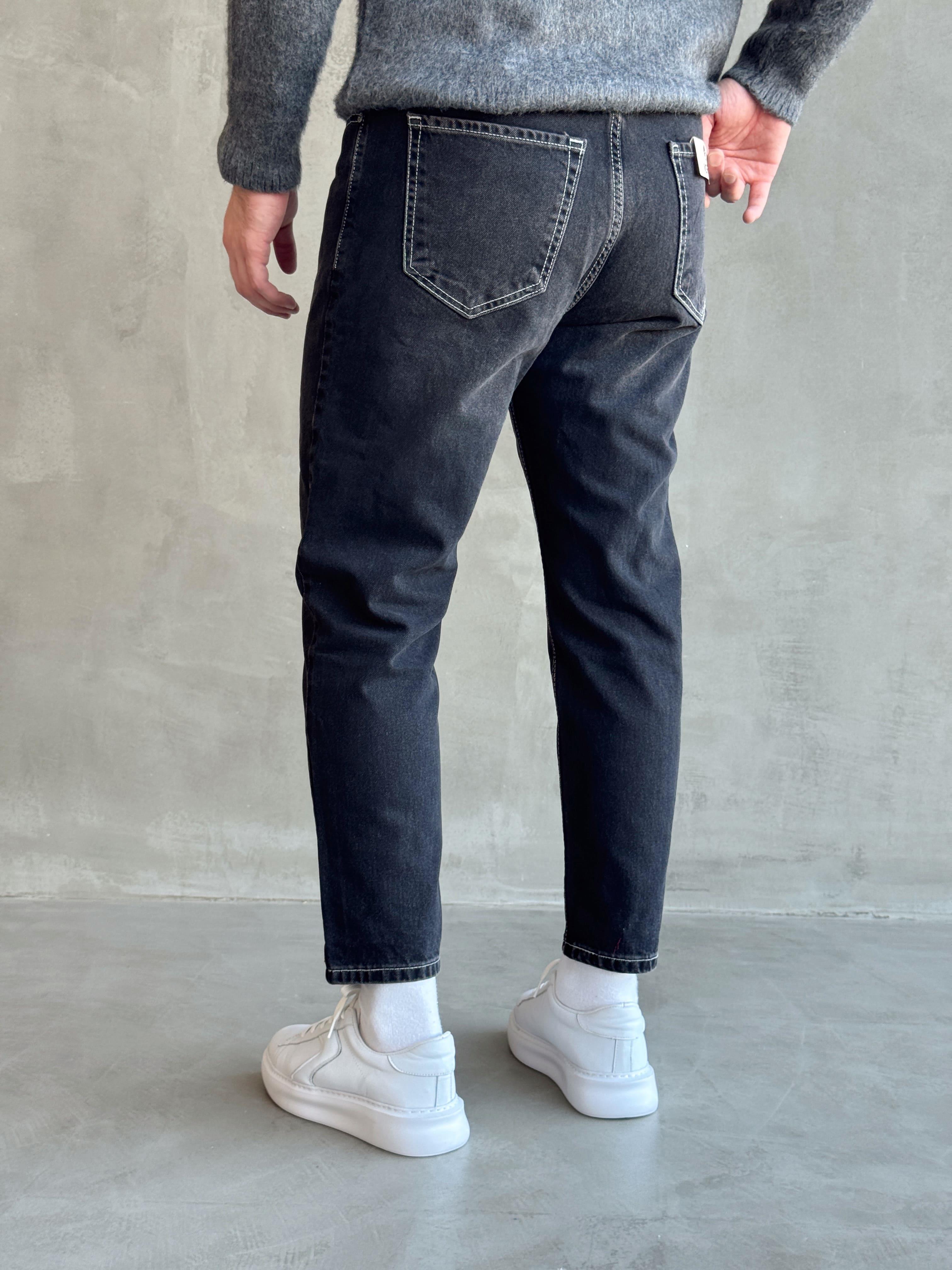 Erkek Boyfrend Rahat Regular Jeans-Beyaz Dikiş(E1002) TD:632-1Ketench