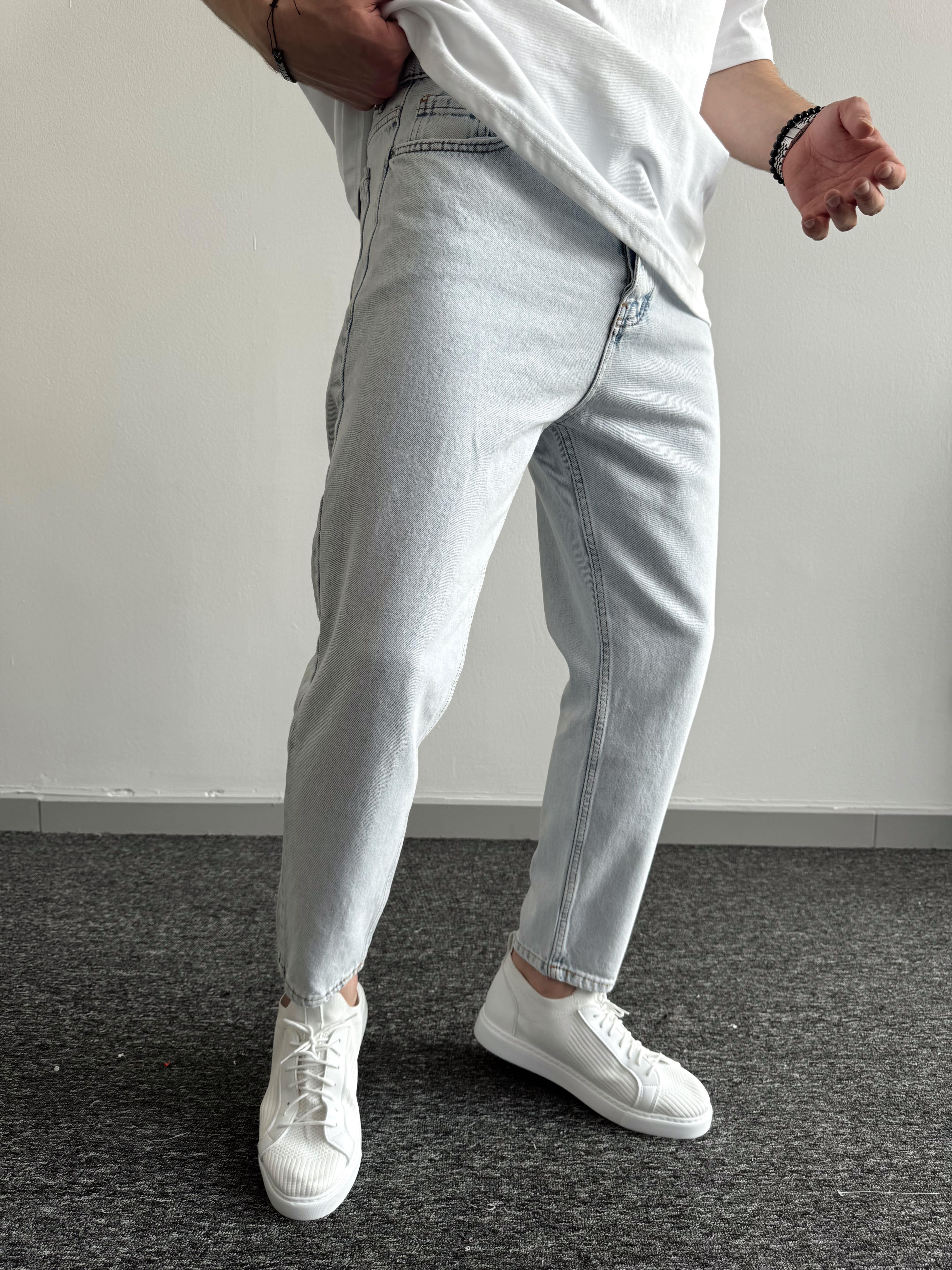 Erkek Boyfrend Rahat Regular Jeans-Buz Mavi(E1002)Ketench
