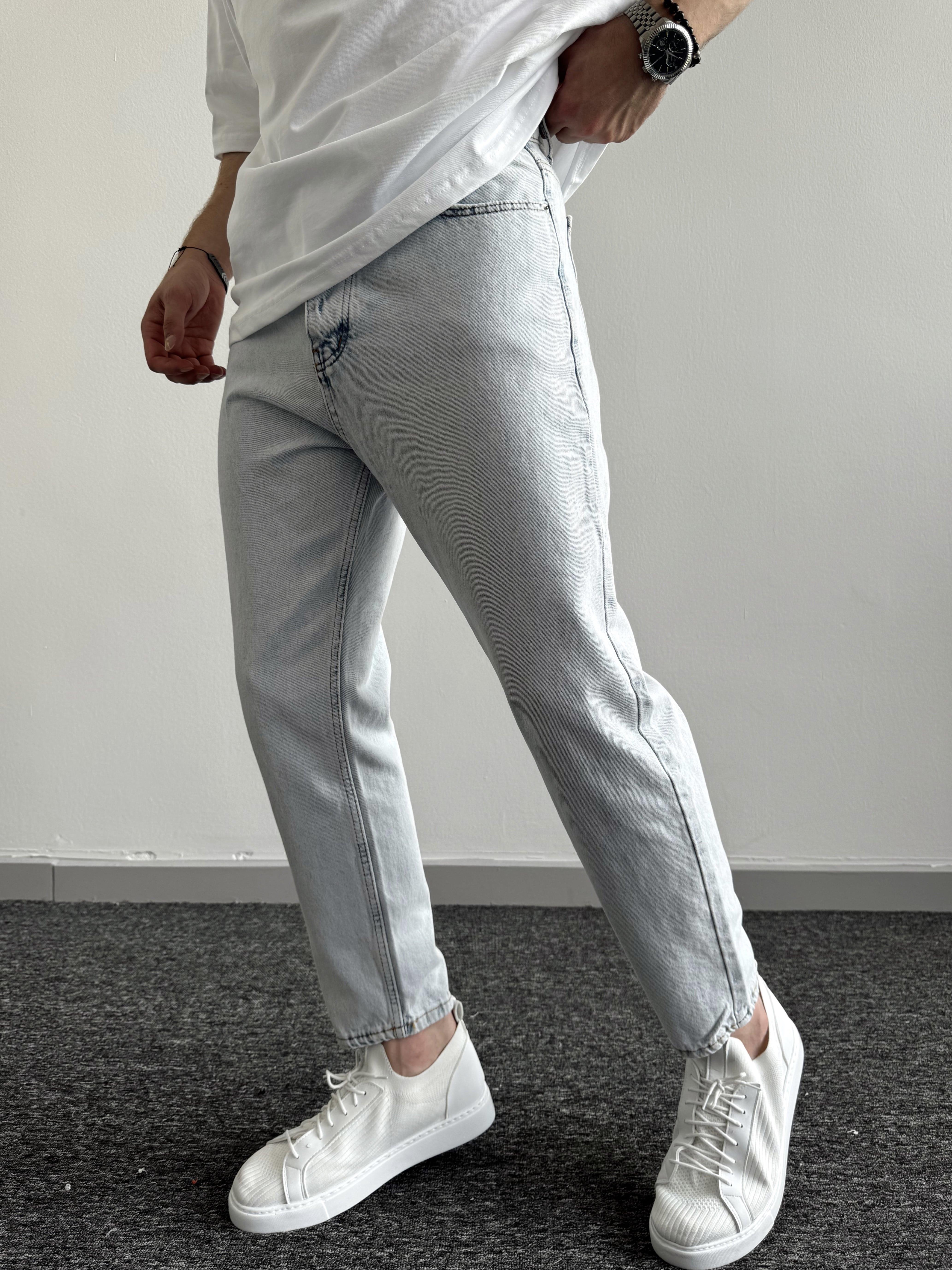 Erkek Boyfrend Rahat Regular Jeans-Buz Mavi(E1002)Ketench