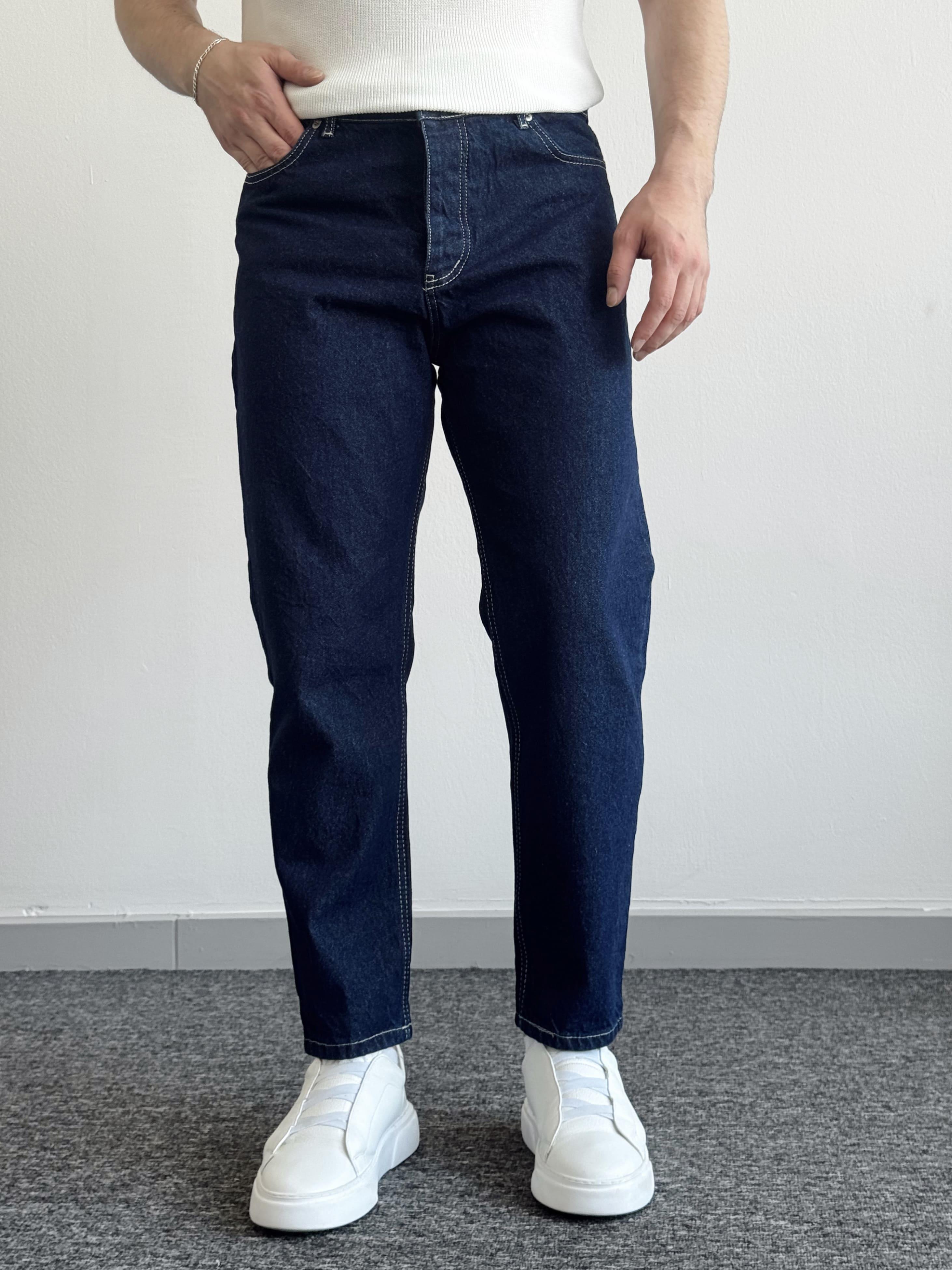 Erkek Boyfrend Rahat Regular Jeans-Lacivert(E1002) TD:812Ketench