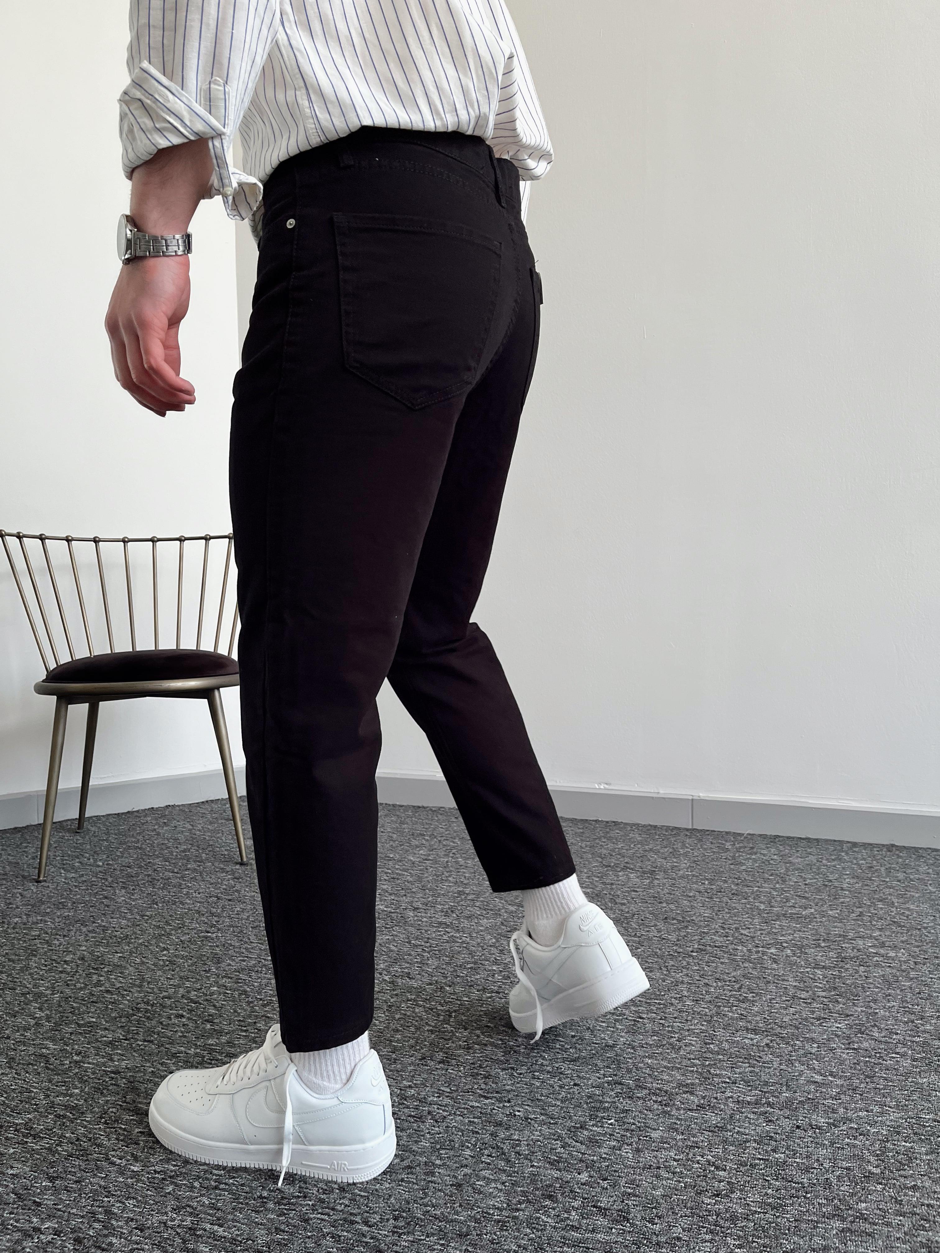 Erkek Boyfrend Rahat Regular Jeans-Siyah(E1002)Ketench
