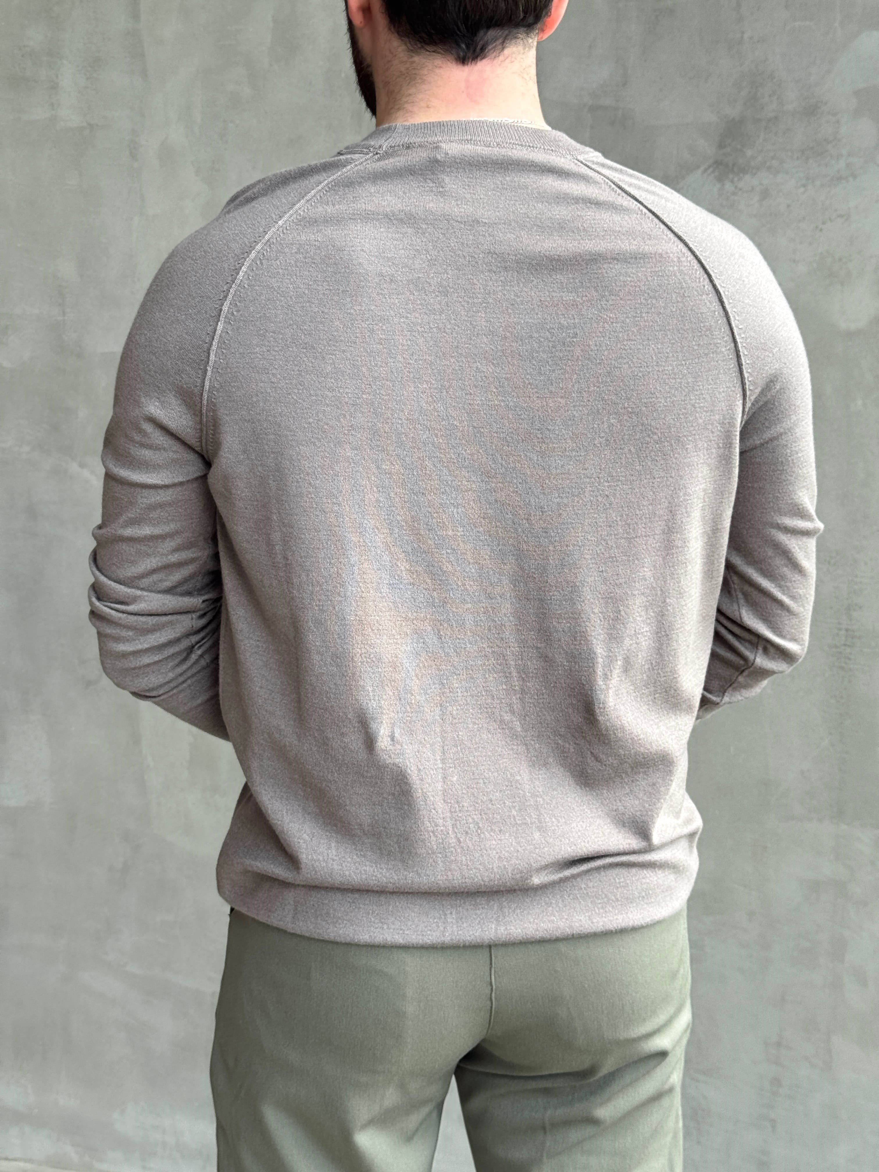 Erkek Business Collection Regular Kalıp Bisiklet Yaka Reglan Kol Triko Kazak-Gri(E1859)Ketench