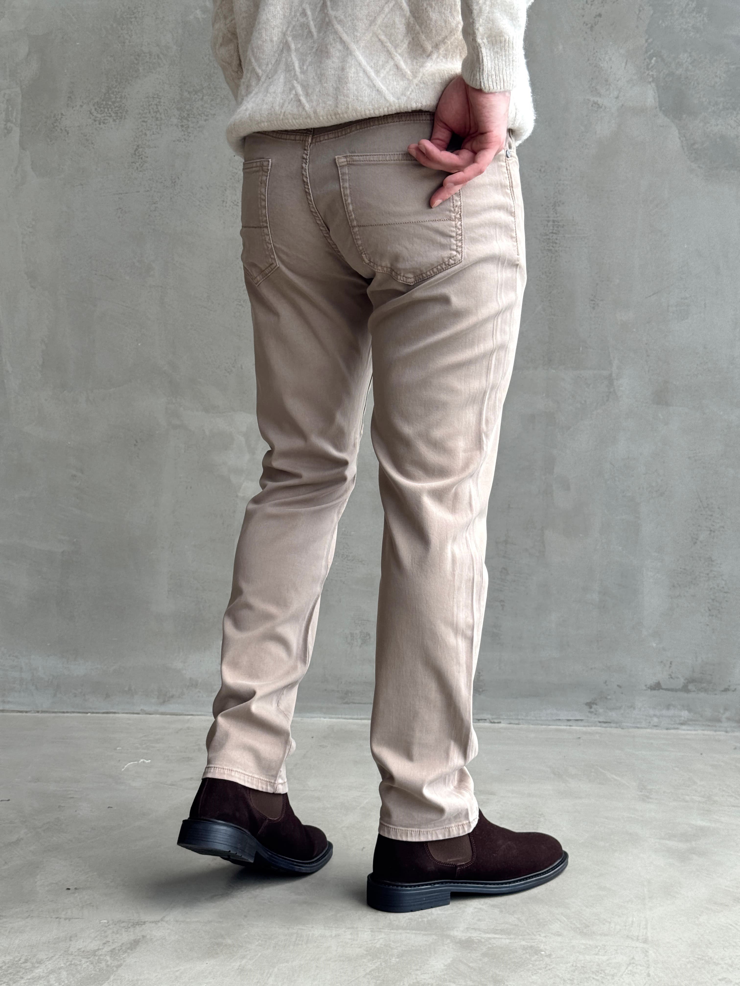 Erkek Business Collection Regular Kalıp Tencel Kumaş Yumuşak Dokulu Jean-Mink(E1858)Ketench