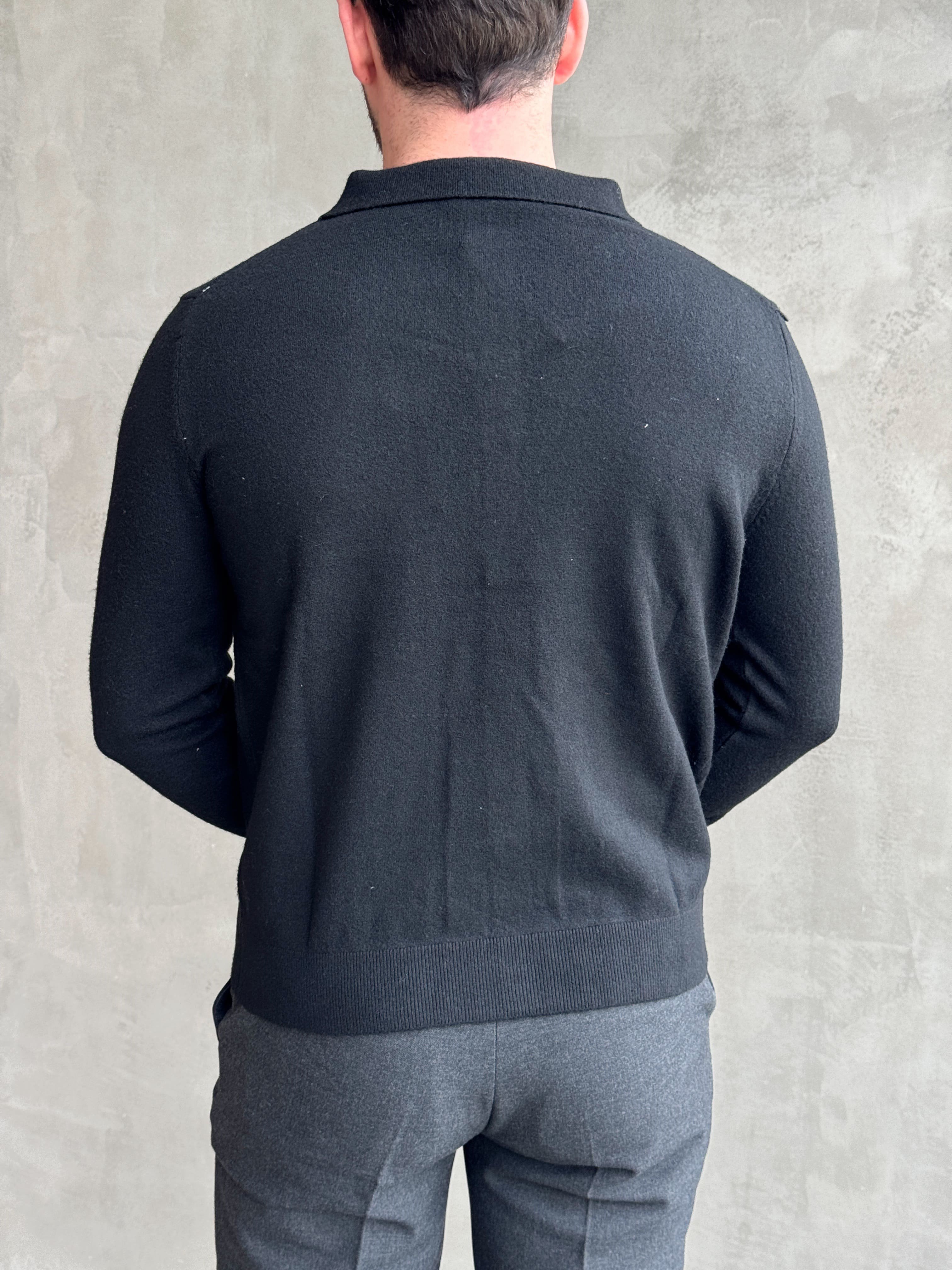Erkek Business Collection Regular Kalıp Düğmeli Lyocell Triko Hırka-Siyah(E1853)Ketench