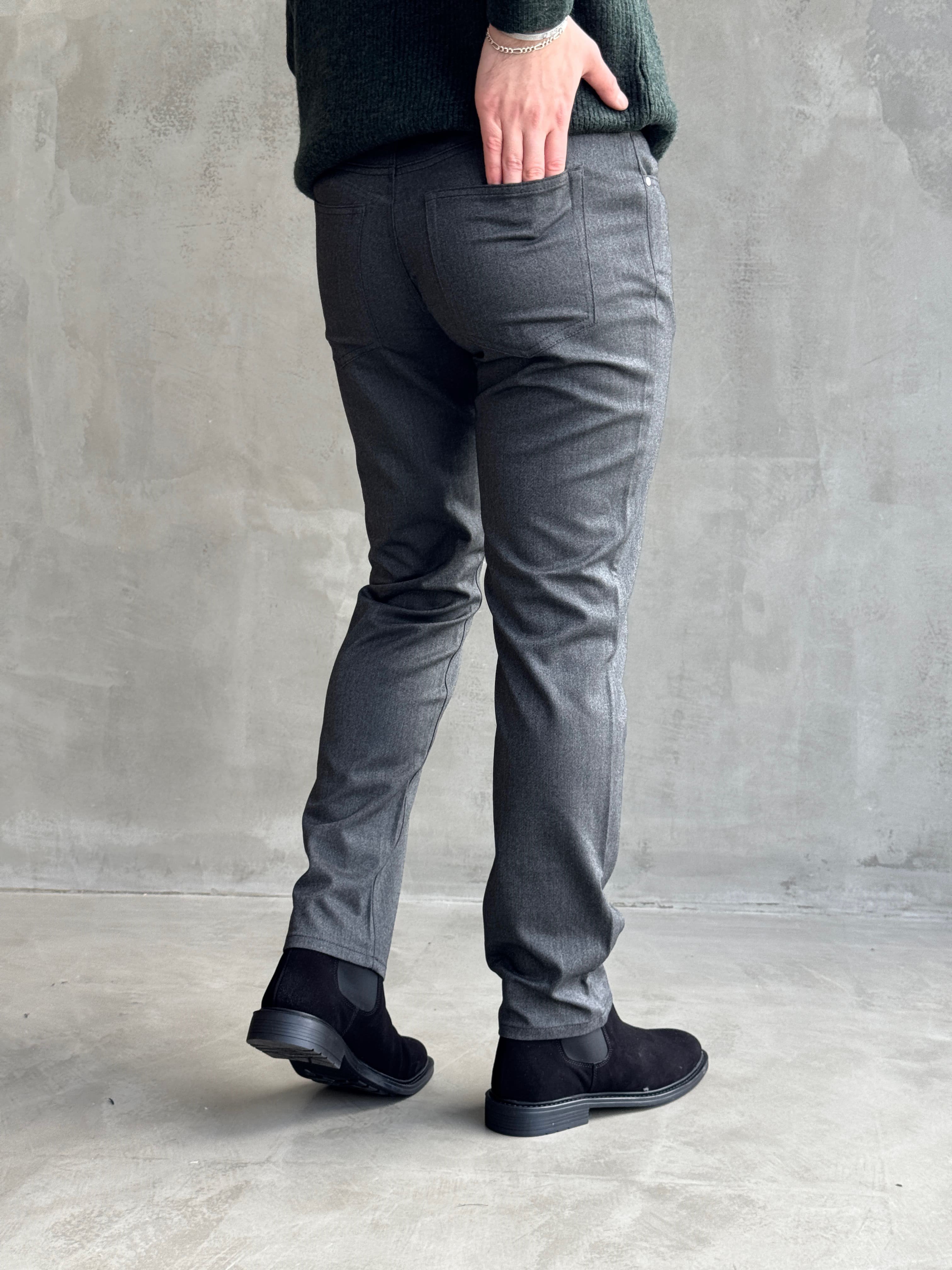 Erkek Business Collection Regular Kalıp Kışlık Kumaş Pantolon-Antrasit(E1860)Ketench